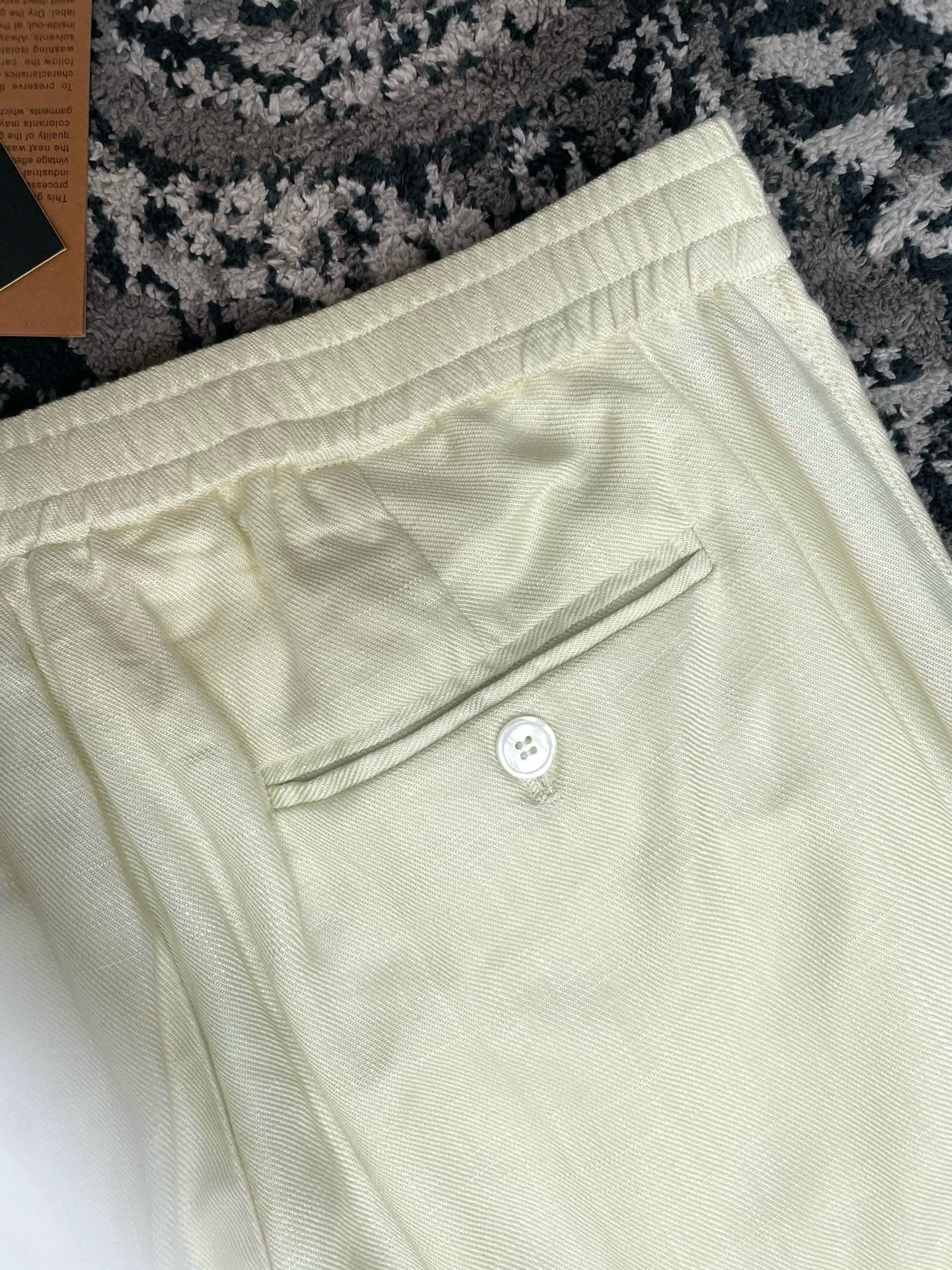 Брюки мужские в стиле Zegna Oasi Lino  молочного цвета