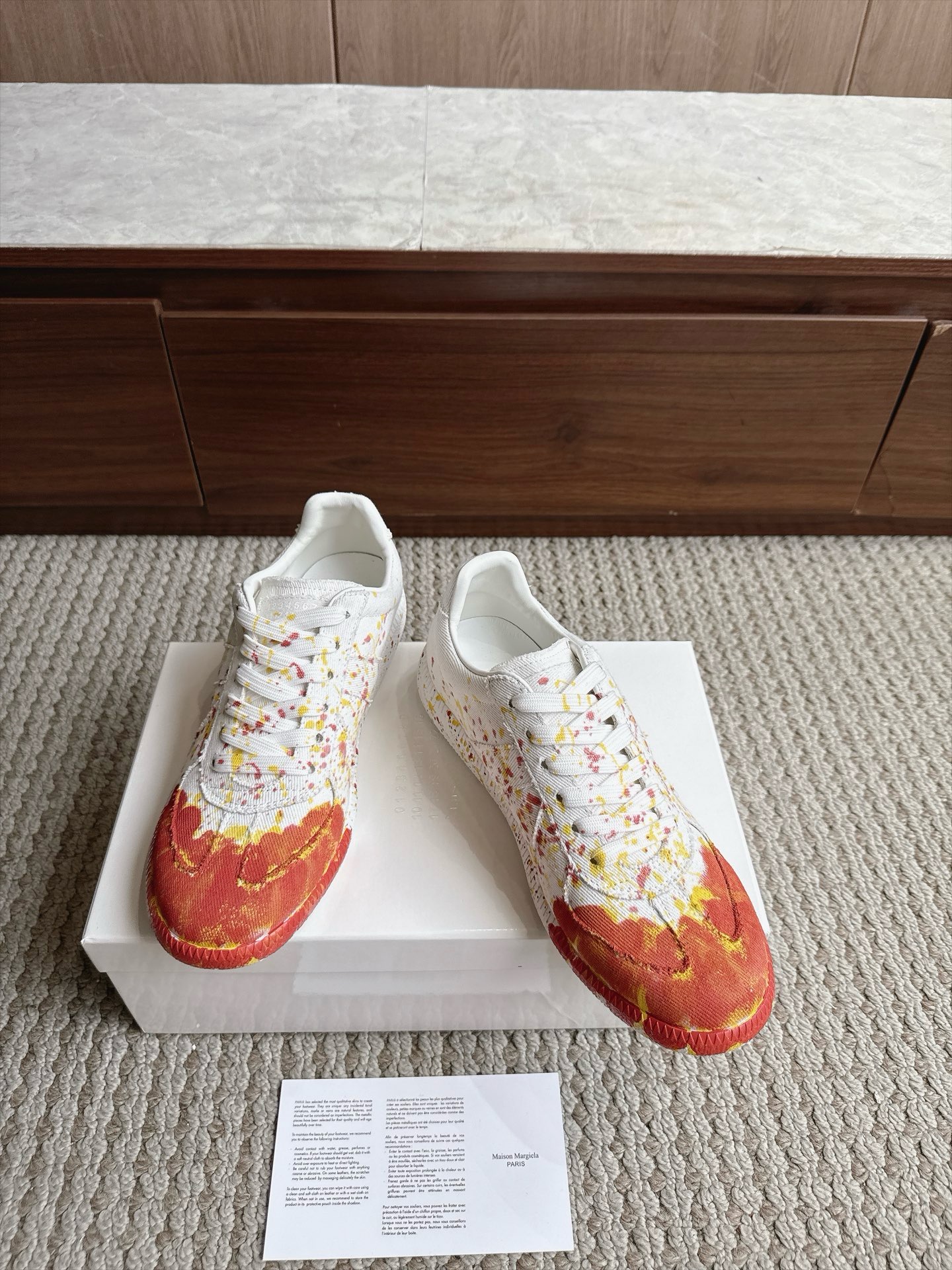 Кроссовки Maison Margiela Replica Paint Splatter белого цвета