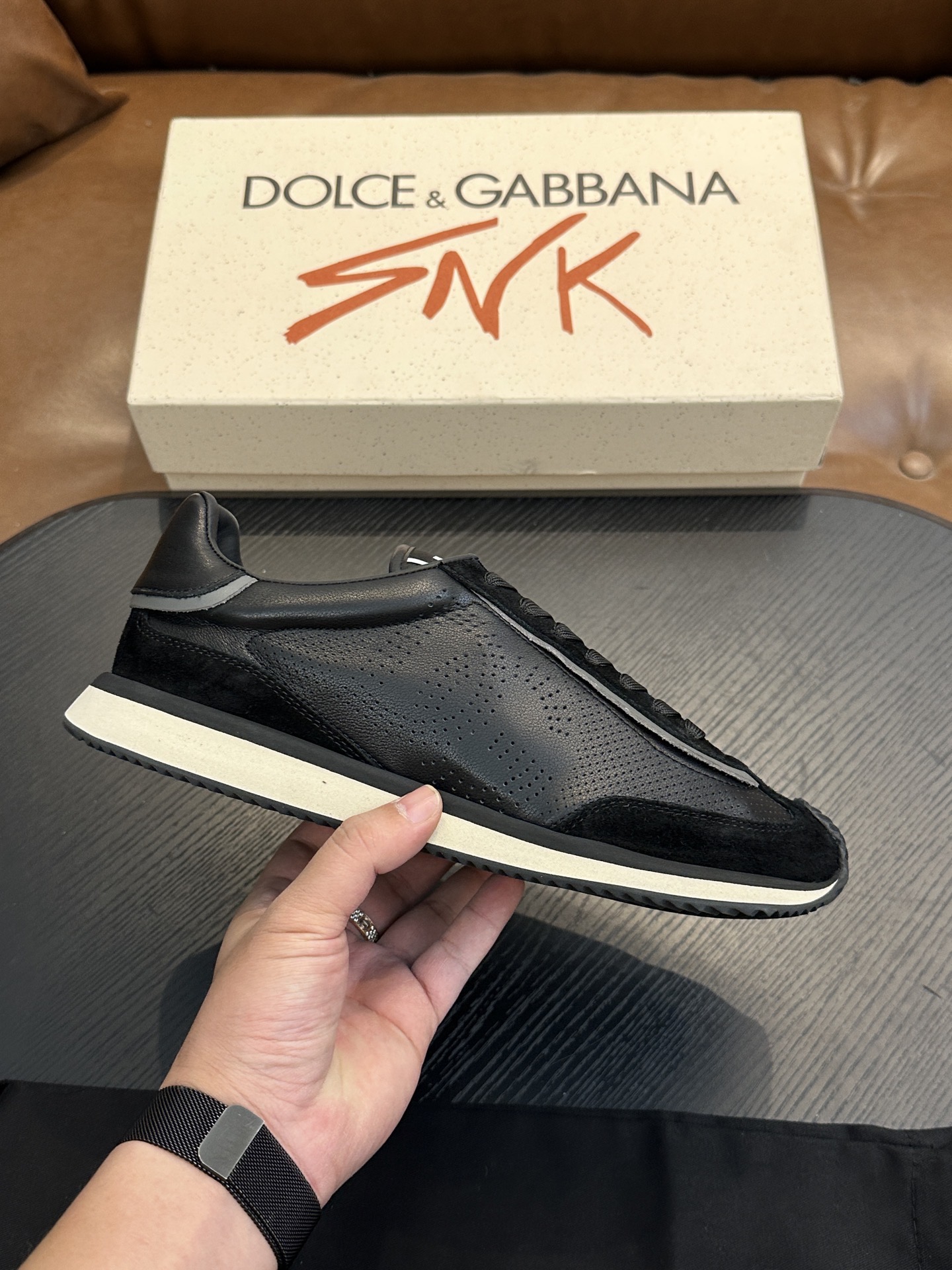 Кроссовки мужские в стиле Dolce & Gabbana DG Cushion чёрного цвета