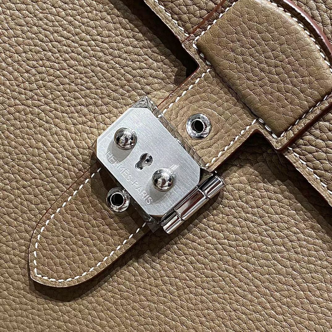 Портфель мужской Hermès Sac à Dépêches 38  серого тауп цвета