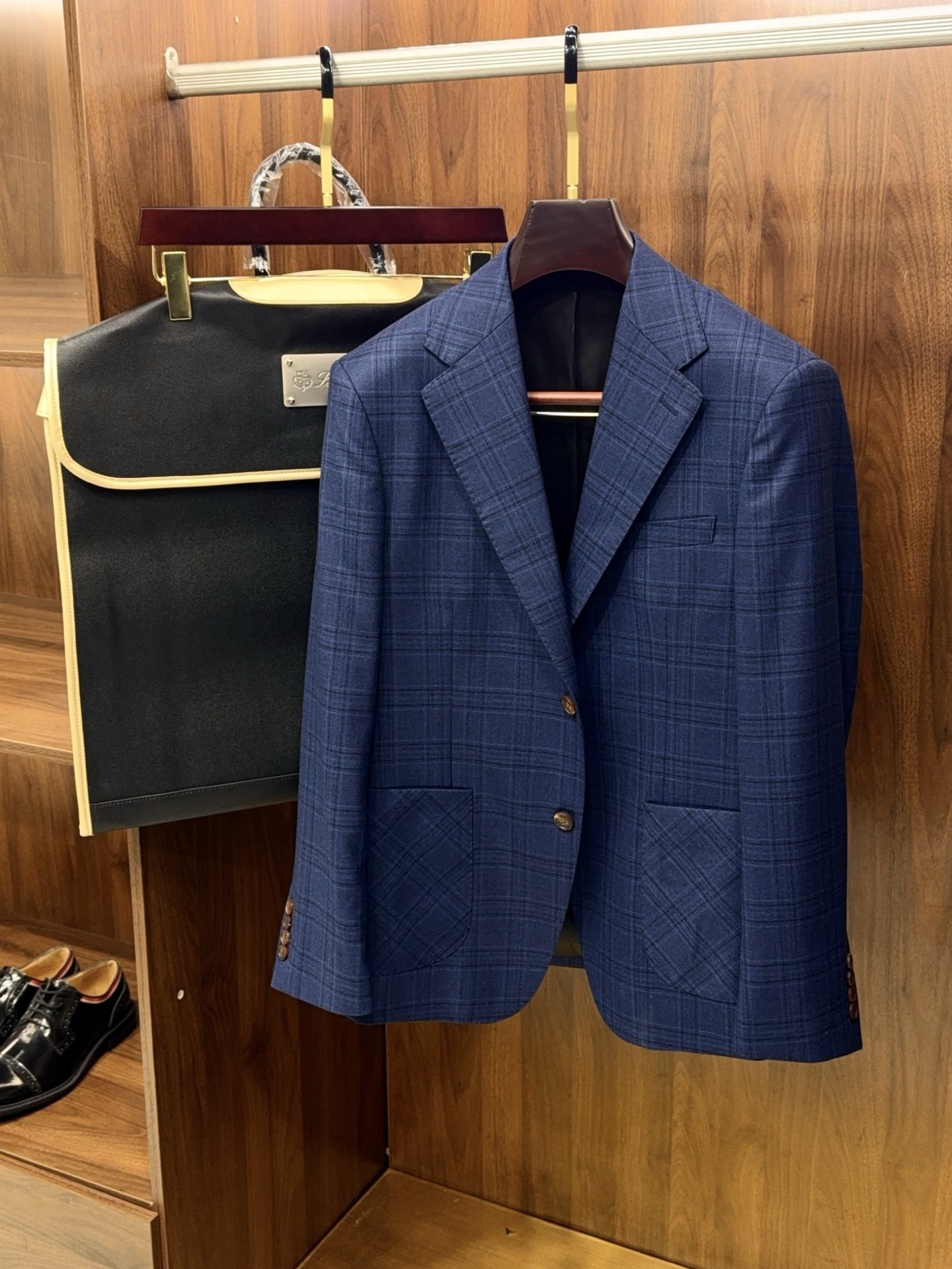 Пиджак мужской в стиле Burberry из шерсти в клетку принц Уэльский с классическим воротником