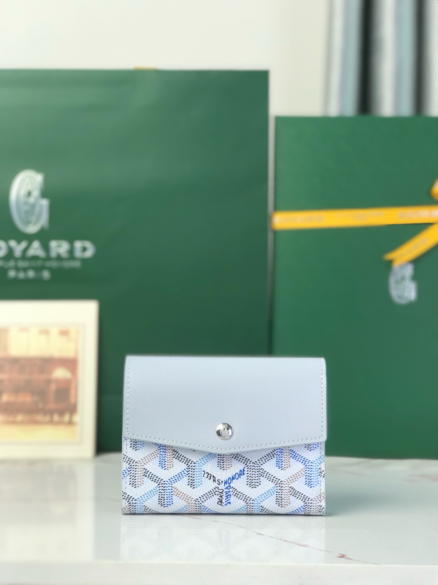 Кошелёк Goyard Saint-Gabriel Multicolour голубого цвета