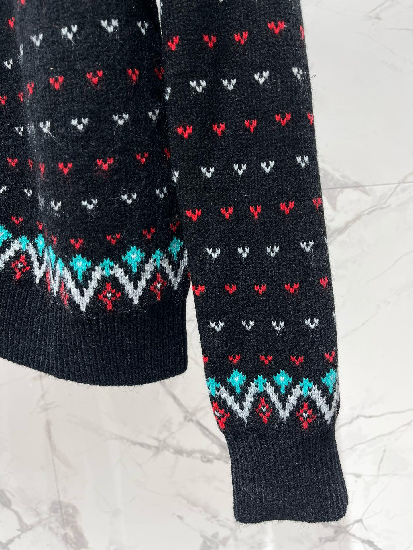 Кардиган женский в стиле Polo Ralph Lauren свободного кроя с узором Фэр-Айл тёмно-синего цвета