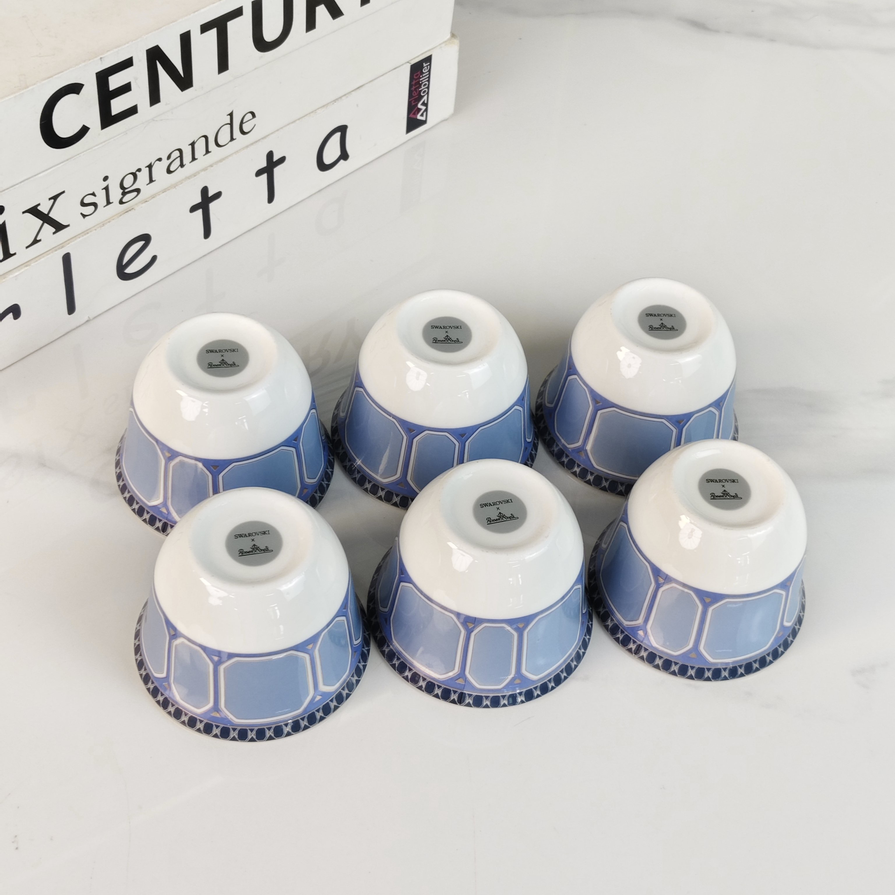 Чайный набор  в стиле Swarovski x Rosenthal из керамики синего цвета