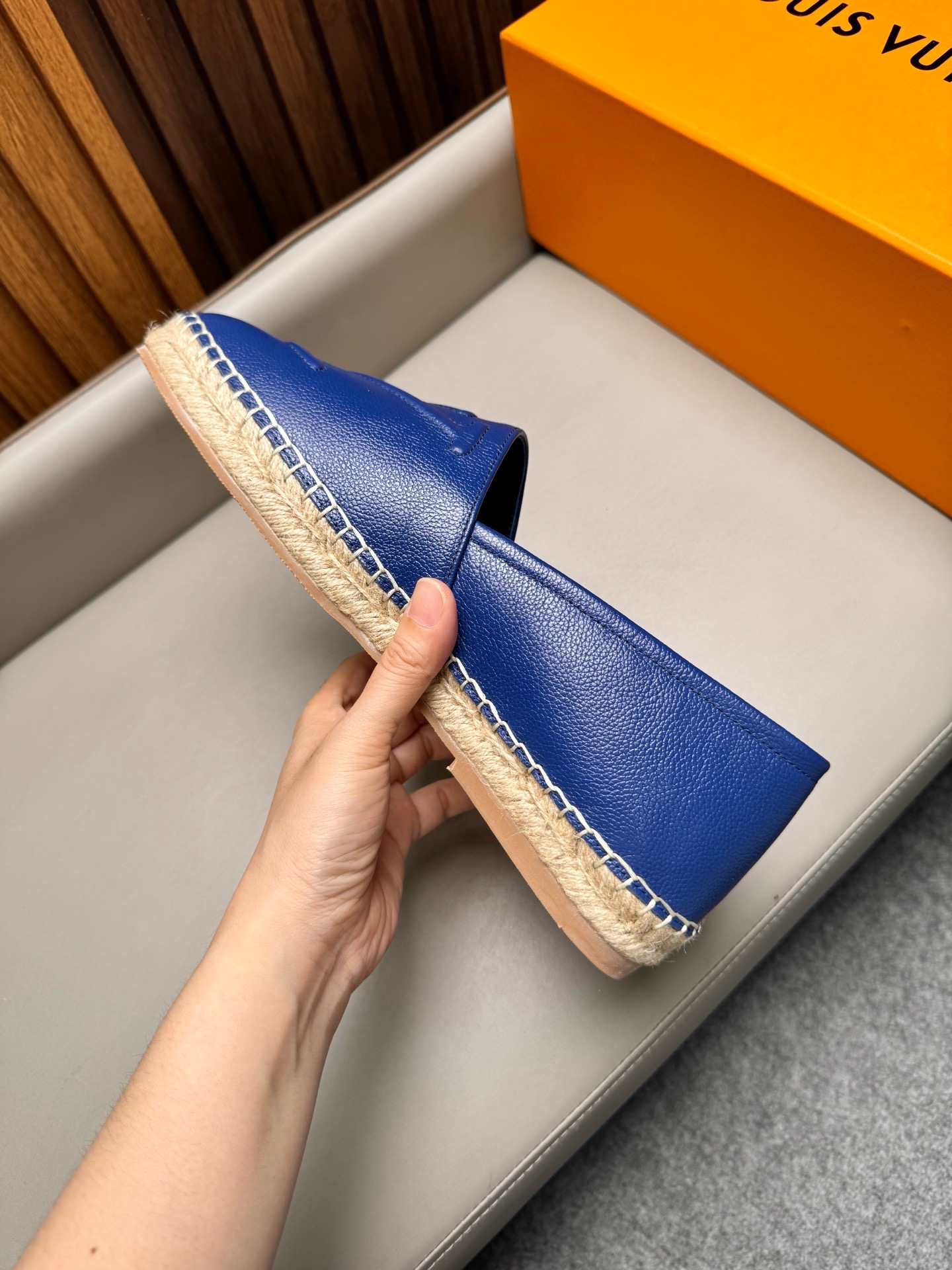 Эспадрильи мужские в стиле Louis Vuitton синего цвета