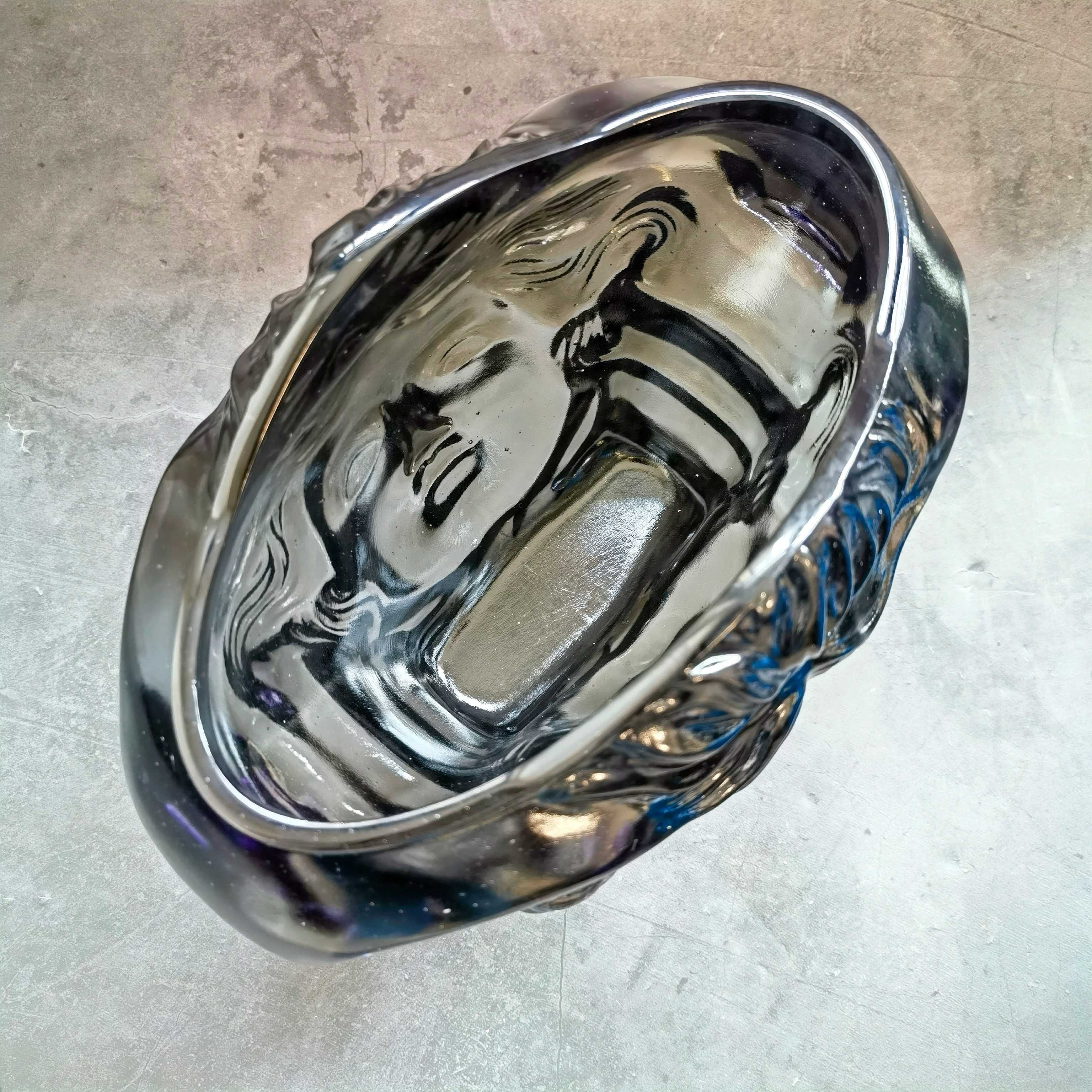 Ваза хрустальная в стиле Versace Medusa Head, дымчатого цвета