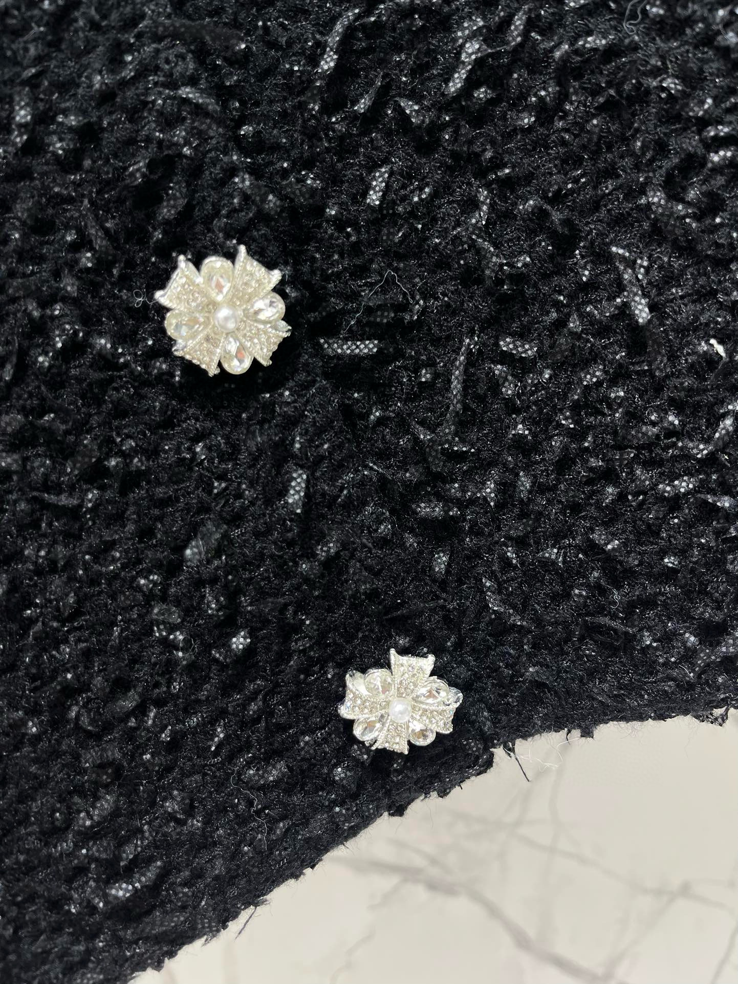 Жакет женский в стиле Self-Portrait с кристаллами, черного цвета