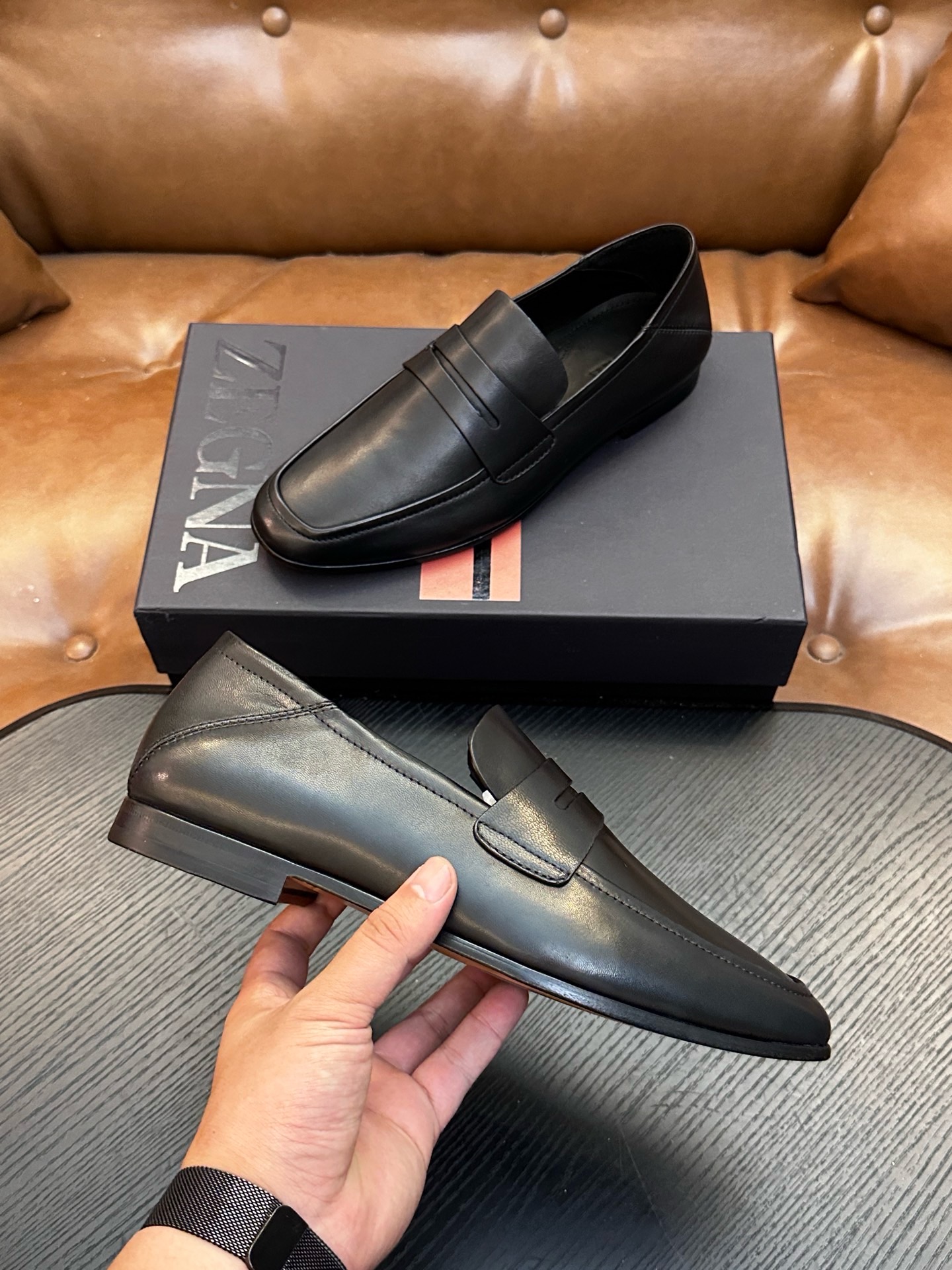 Лоферы мужские Zegna чёрного цвета