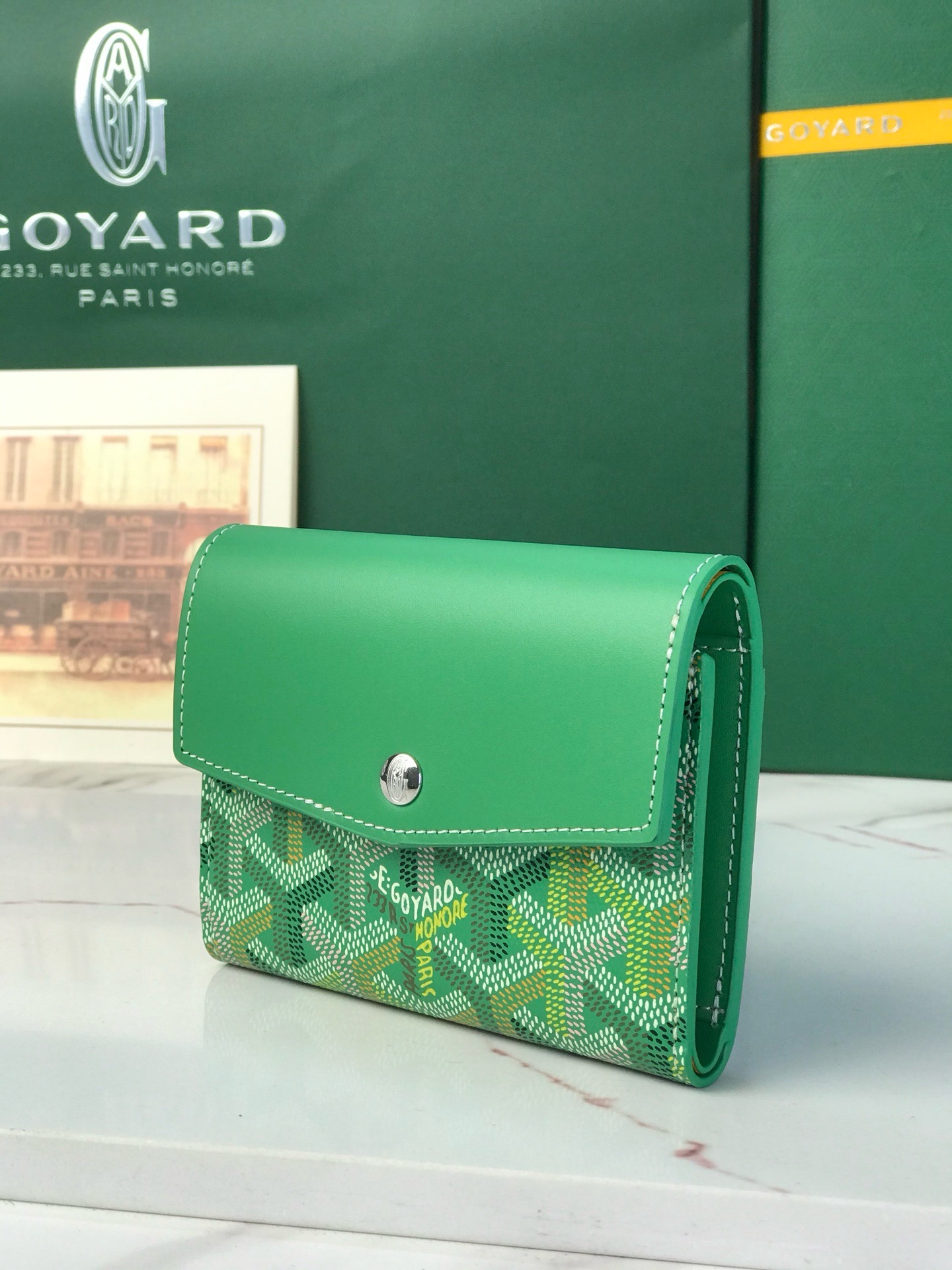 Кошелёк Goyard Saint-Gabriel Multicolour зелёного цвета