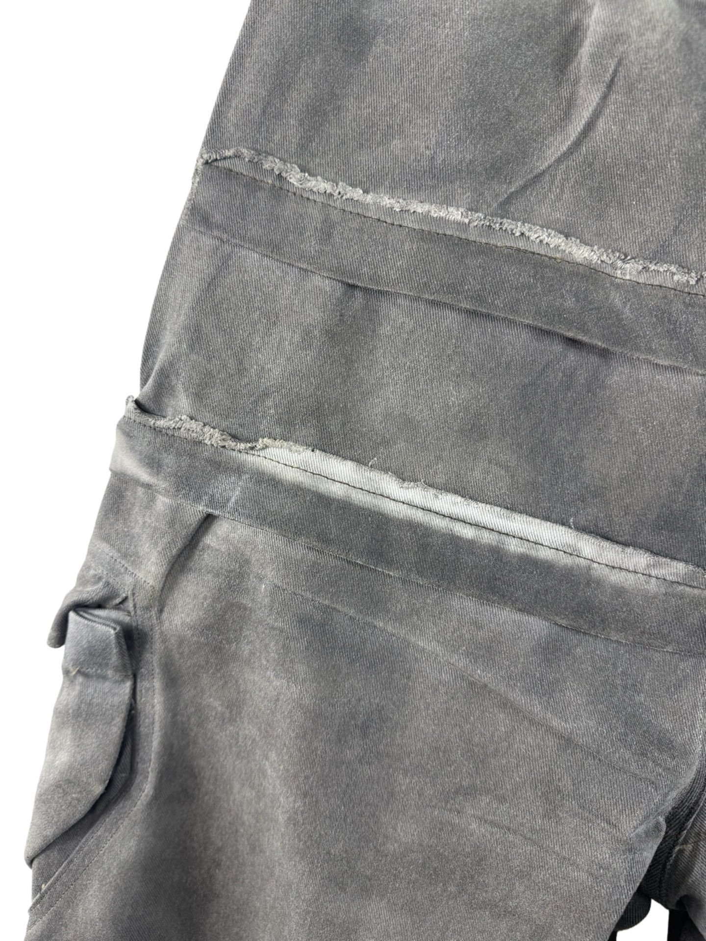 Брюки унисекс в стиле Rick Owens DRKSHDW Hollywood Double Cargo серо-графитового цвета 