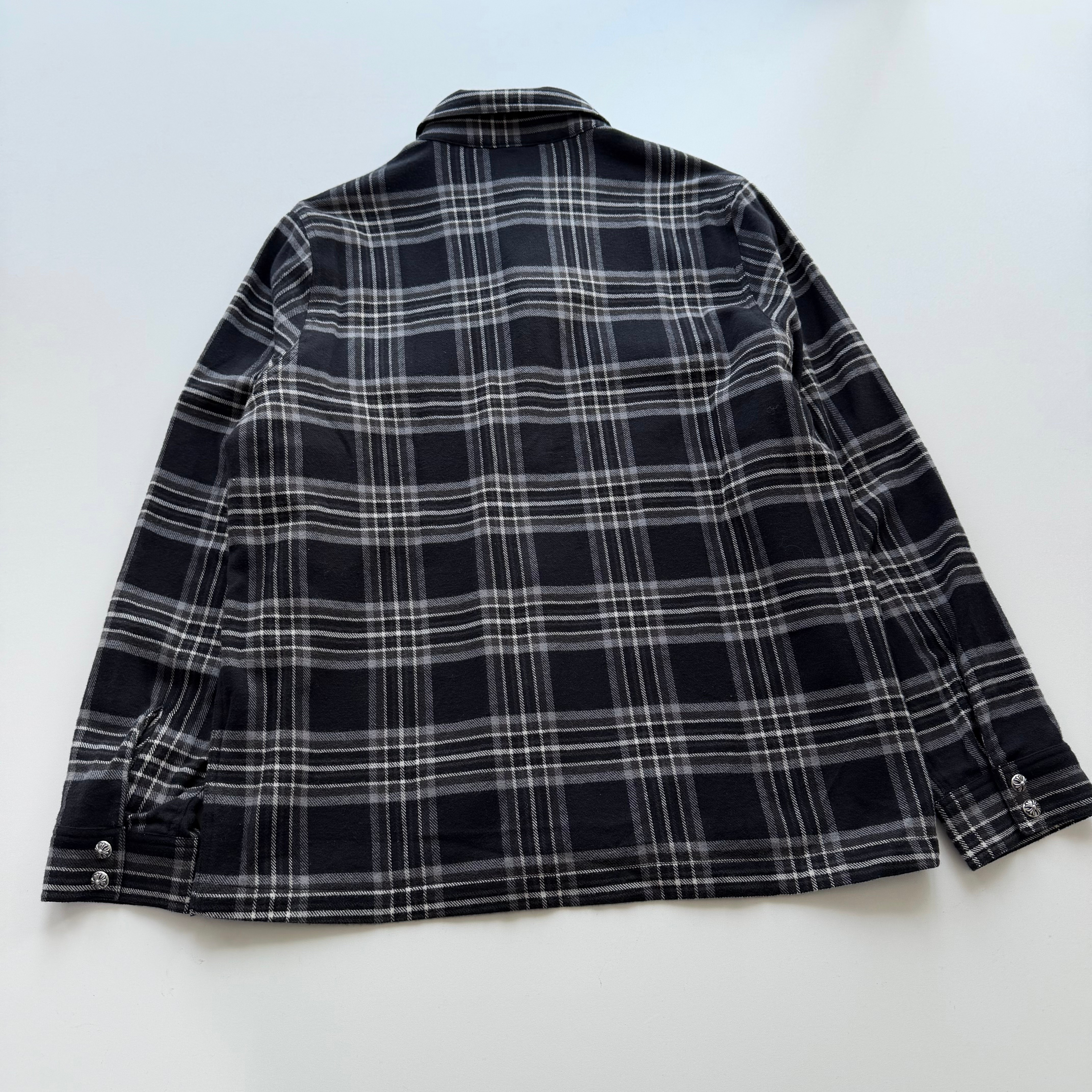 Рубашка мужская в стиле Chrome Hearts в клетку черного цвета