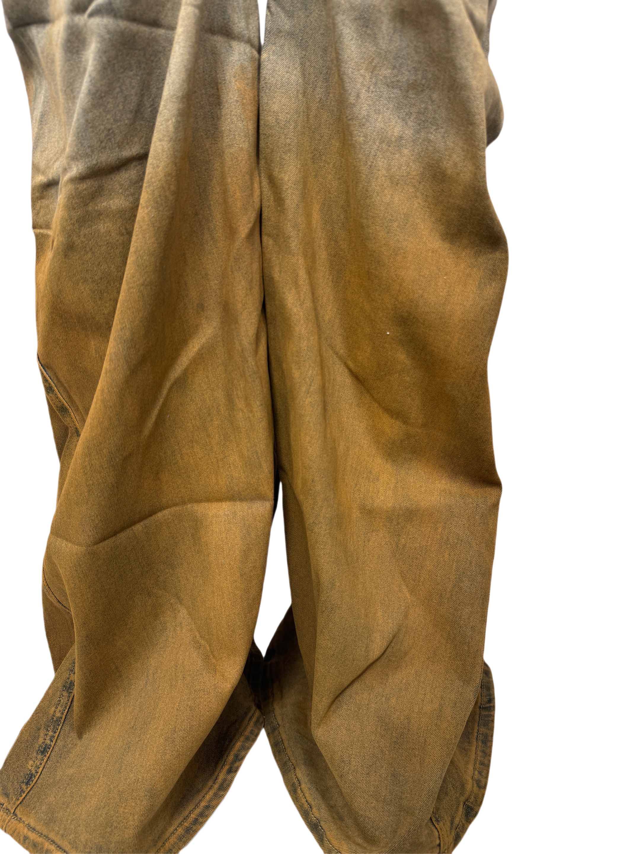 Джинсы унисекс в стиле Rick Owens серо-коричневого цвета