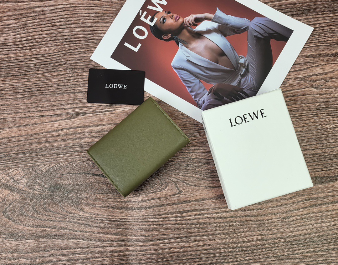 Кошелёк женский в стиле Loewe L1104 зелёного цвета