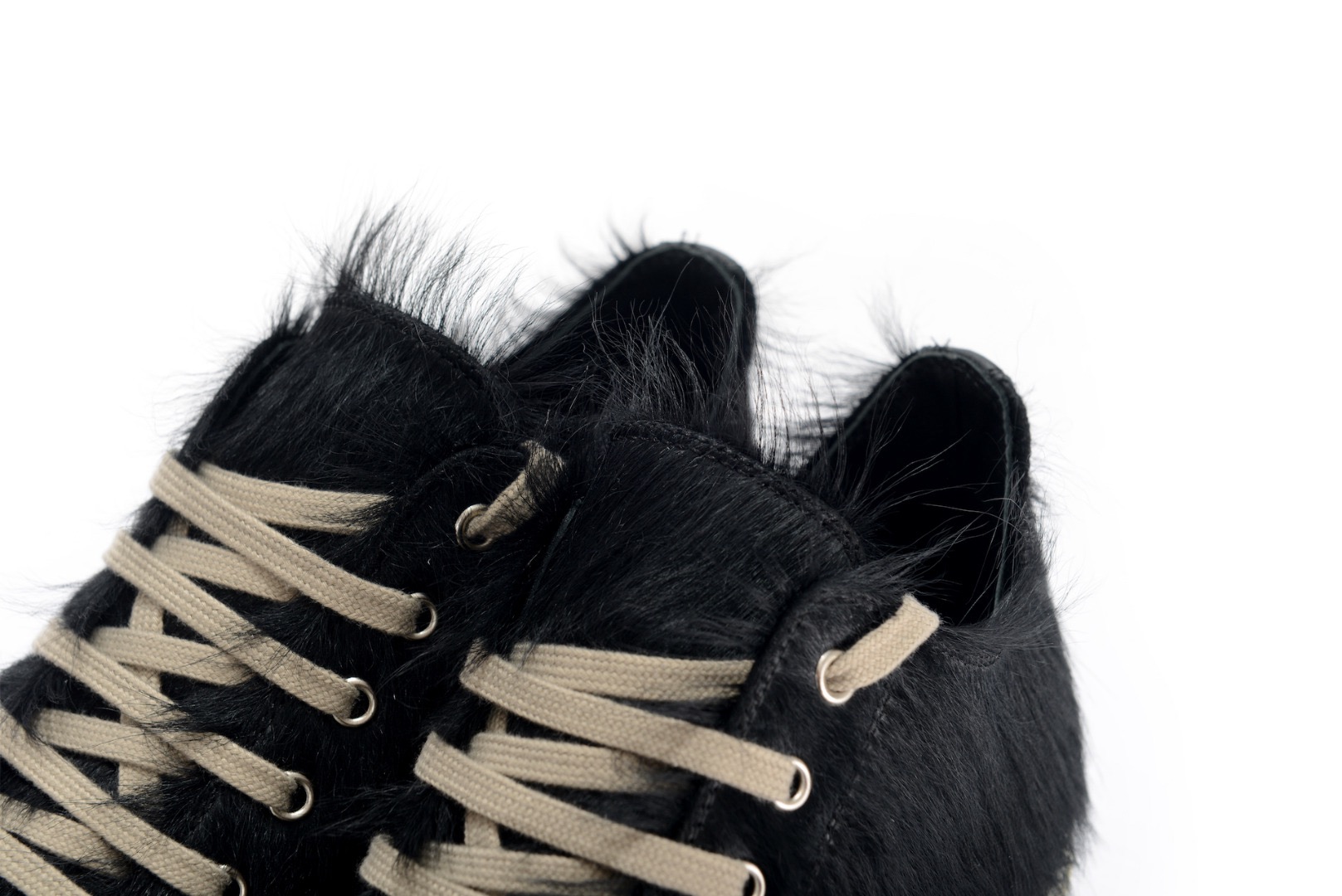 Кроссовки унисекс в стиле Rick Owens с ворсом черного цвета