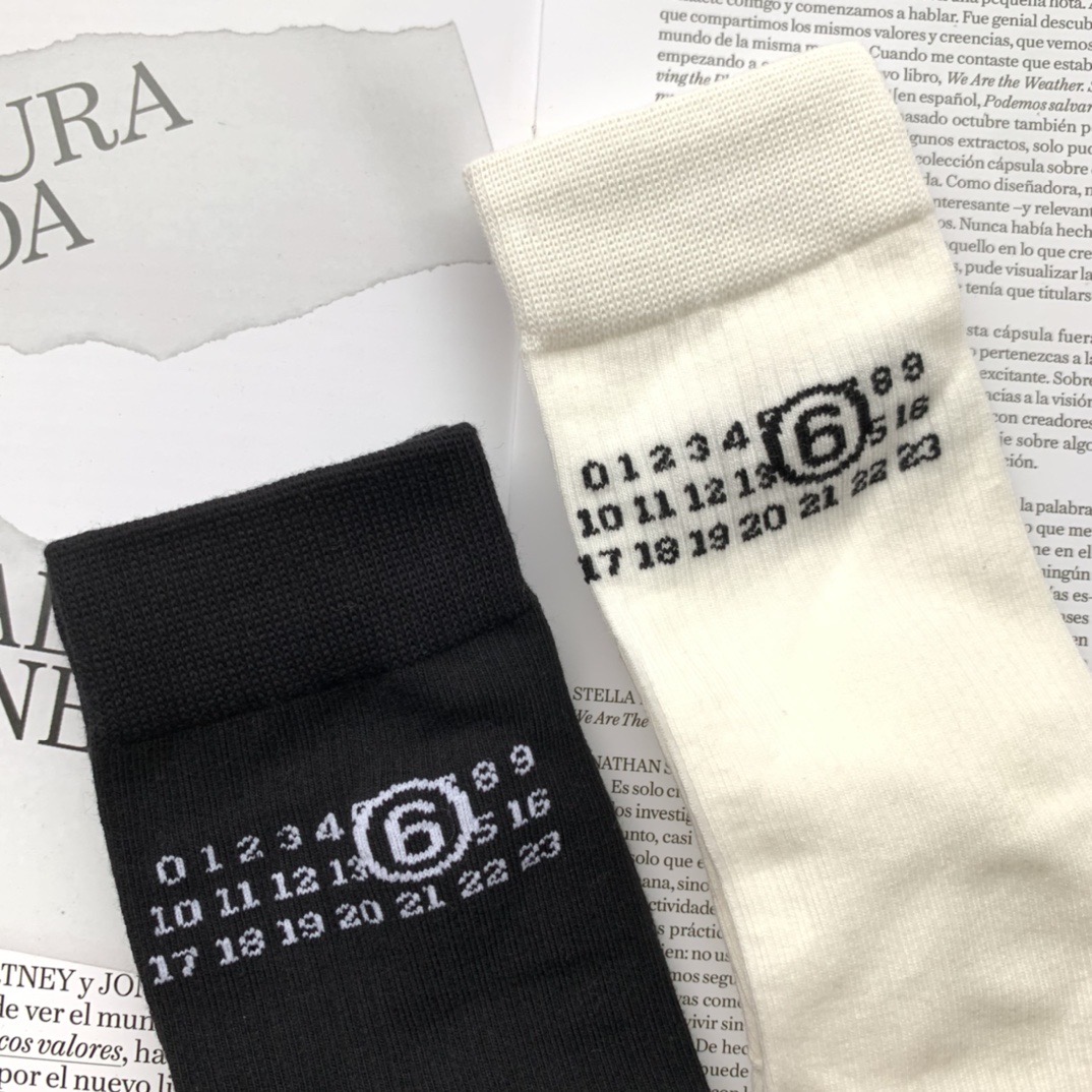 Носки женские в стиле Maison Margiela MM6 таби хлопковые (набор 6 пар)