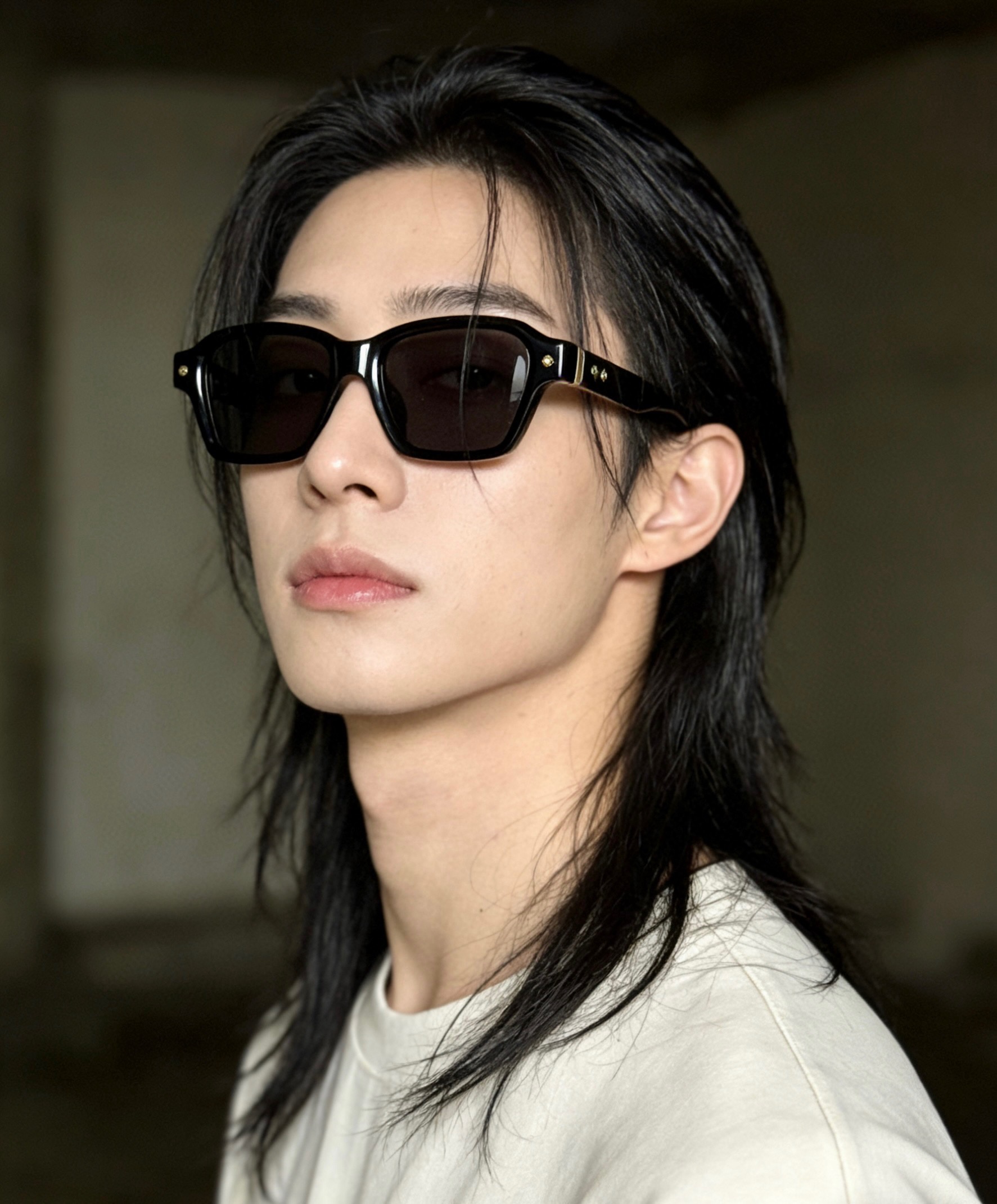 Очки солнцезащитные мужские в стиле John Dalia прямоугольной формы