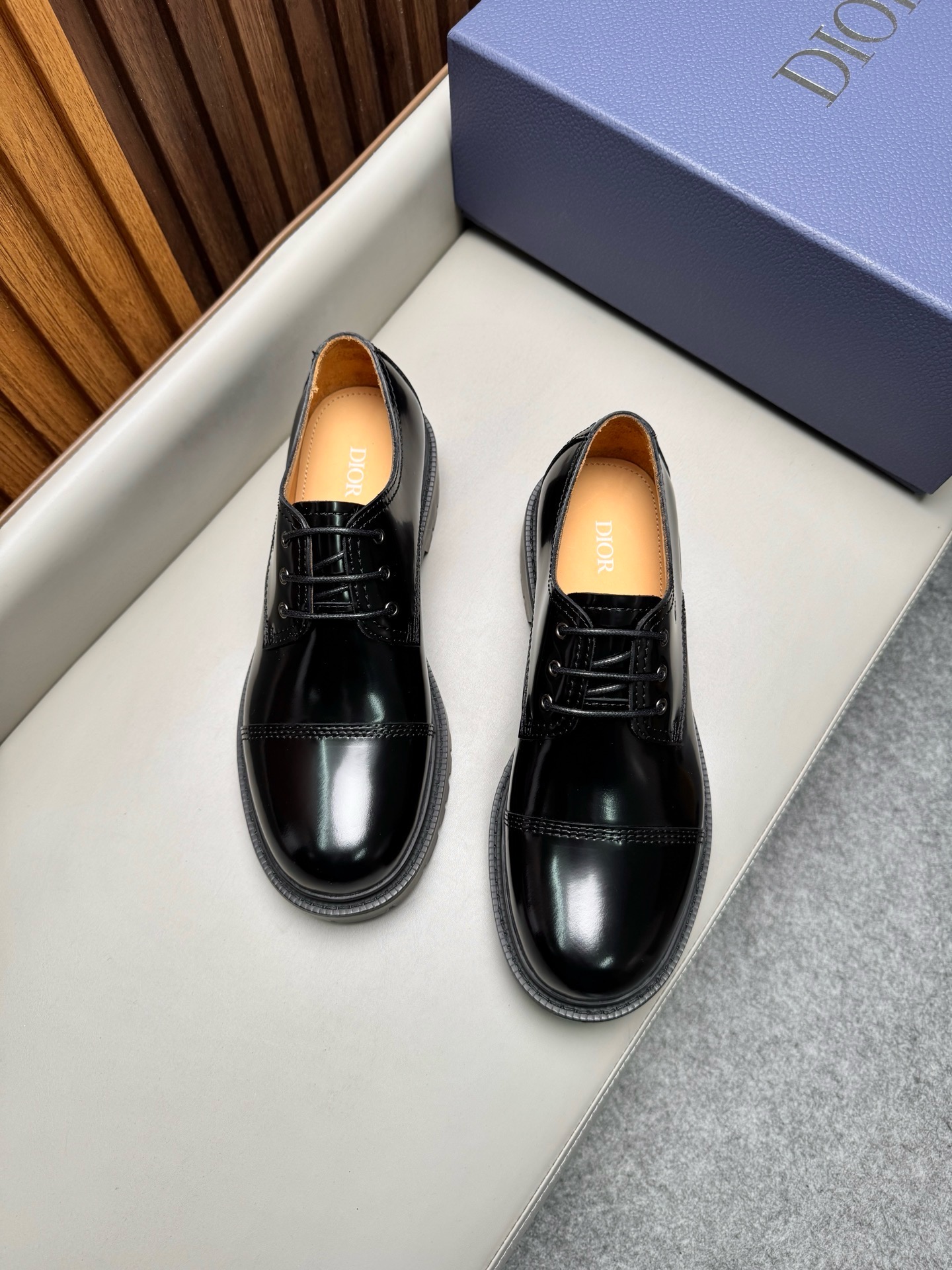 Дерби мужские в стиле Dior Explorer чёрного цвета