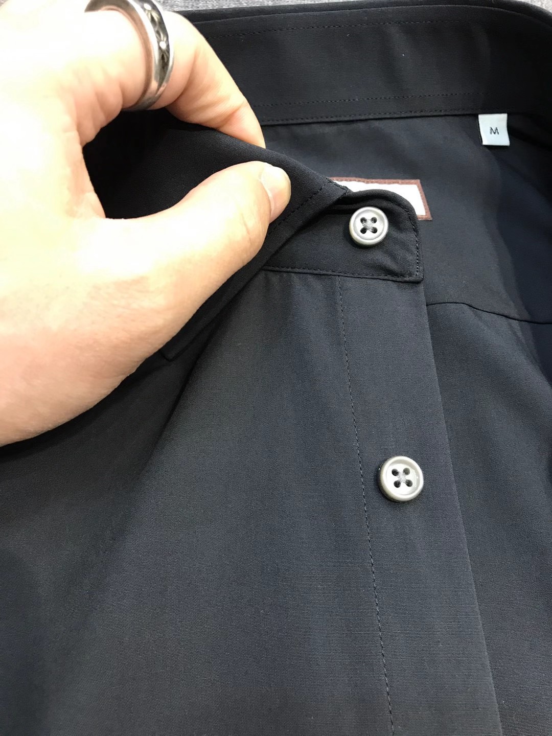 Рубашка мужская в стиле Canali с длинным рукавом чёрного цвета