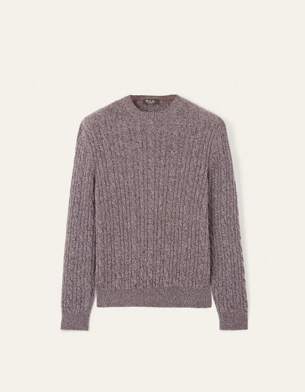 Свитер мужской в стиле Loro Piana Treccia из 100% шерсти розово-сливового цвета