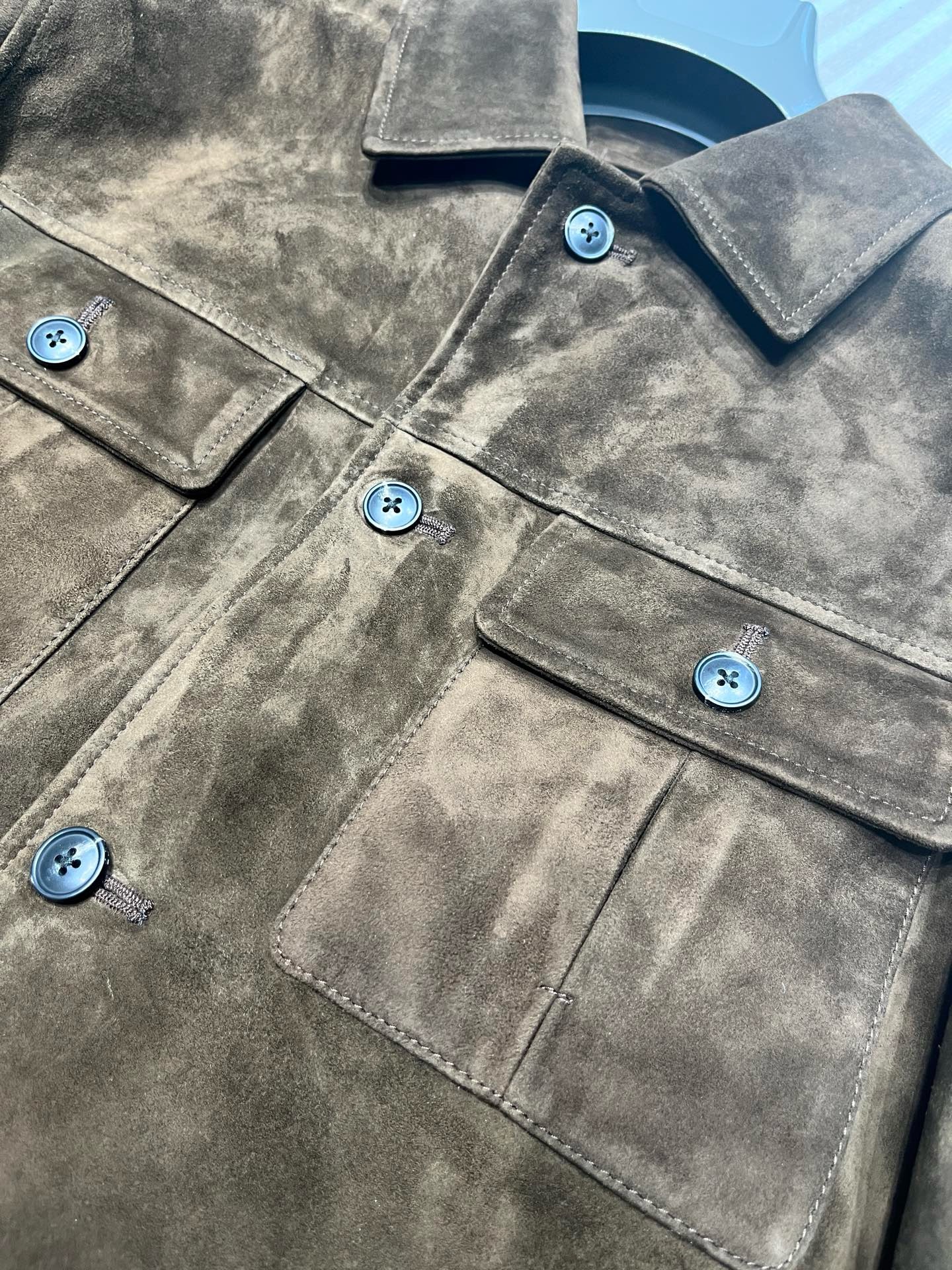Куртка мужская Zegna коричневого цвета с отложным воротником