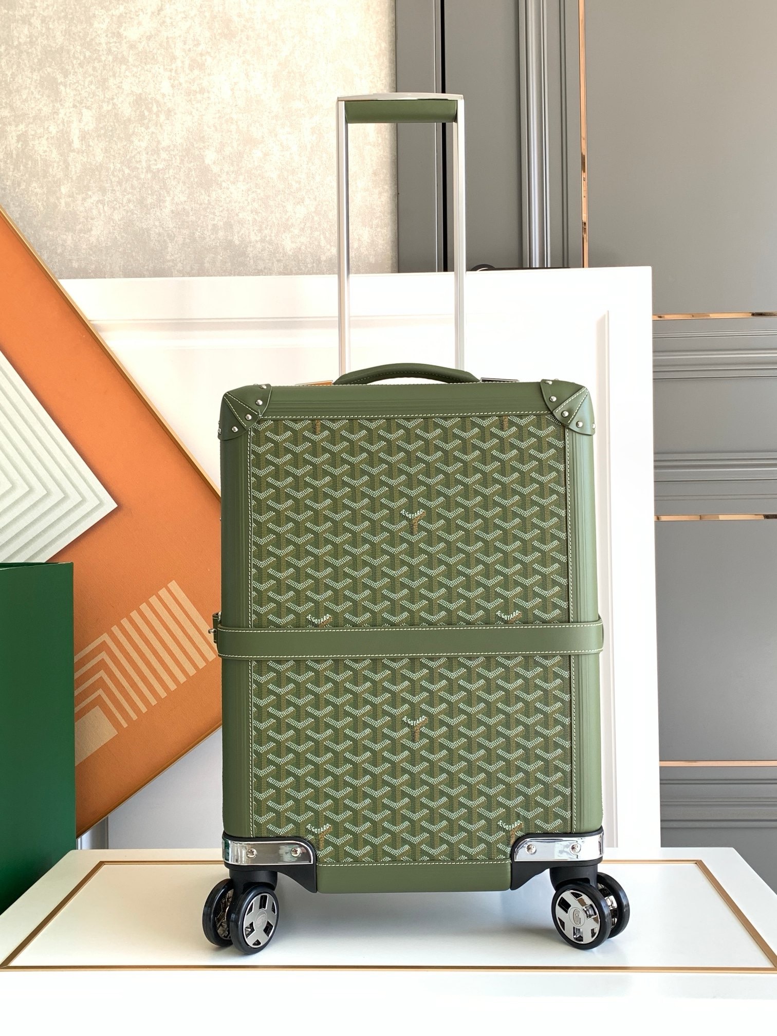 Чемодан Goyard Bourget PM зелёного цвета