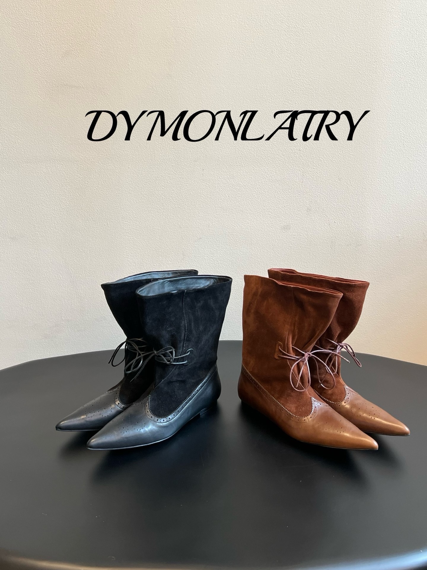Полусапоги женские DYMONLATRY коричневого цвета