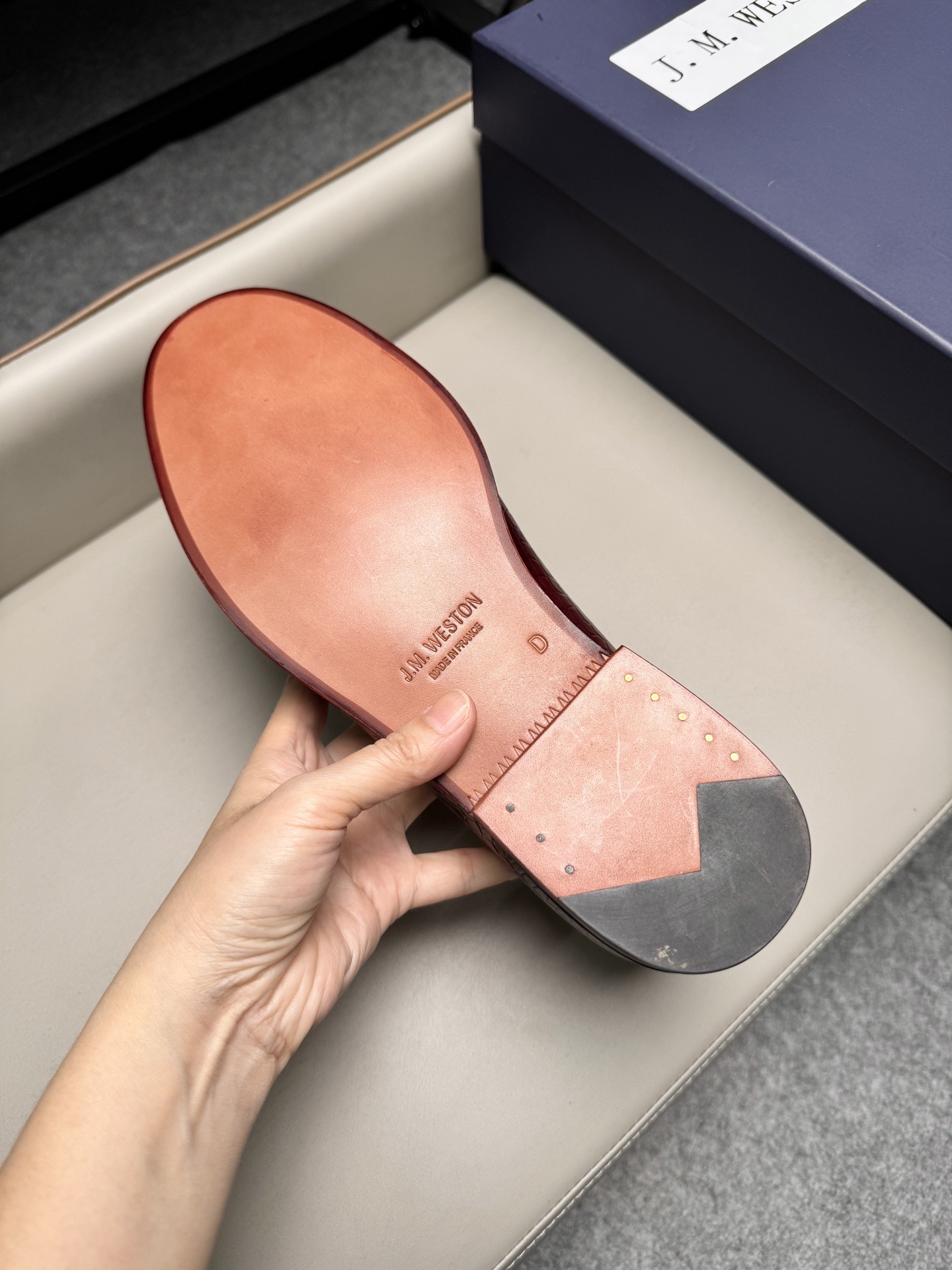 Лоферы мужские в стиле J.M. Weston бордового цвета