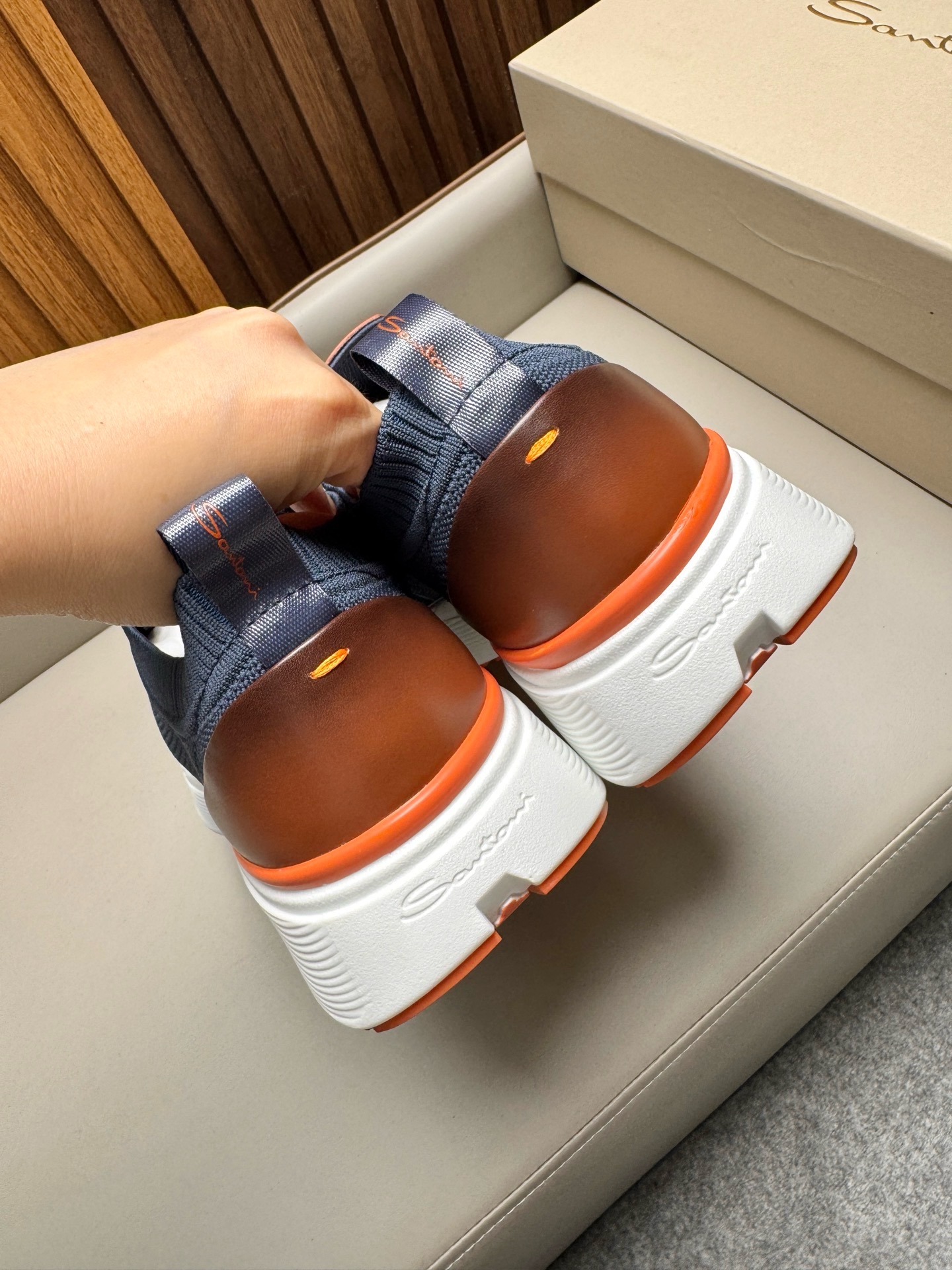 Кроссовки мужские Santoni синего цвета