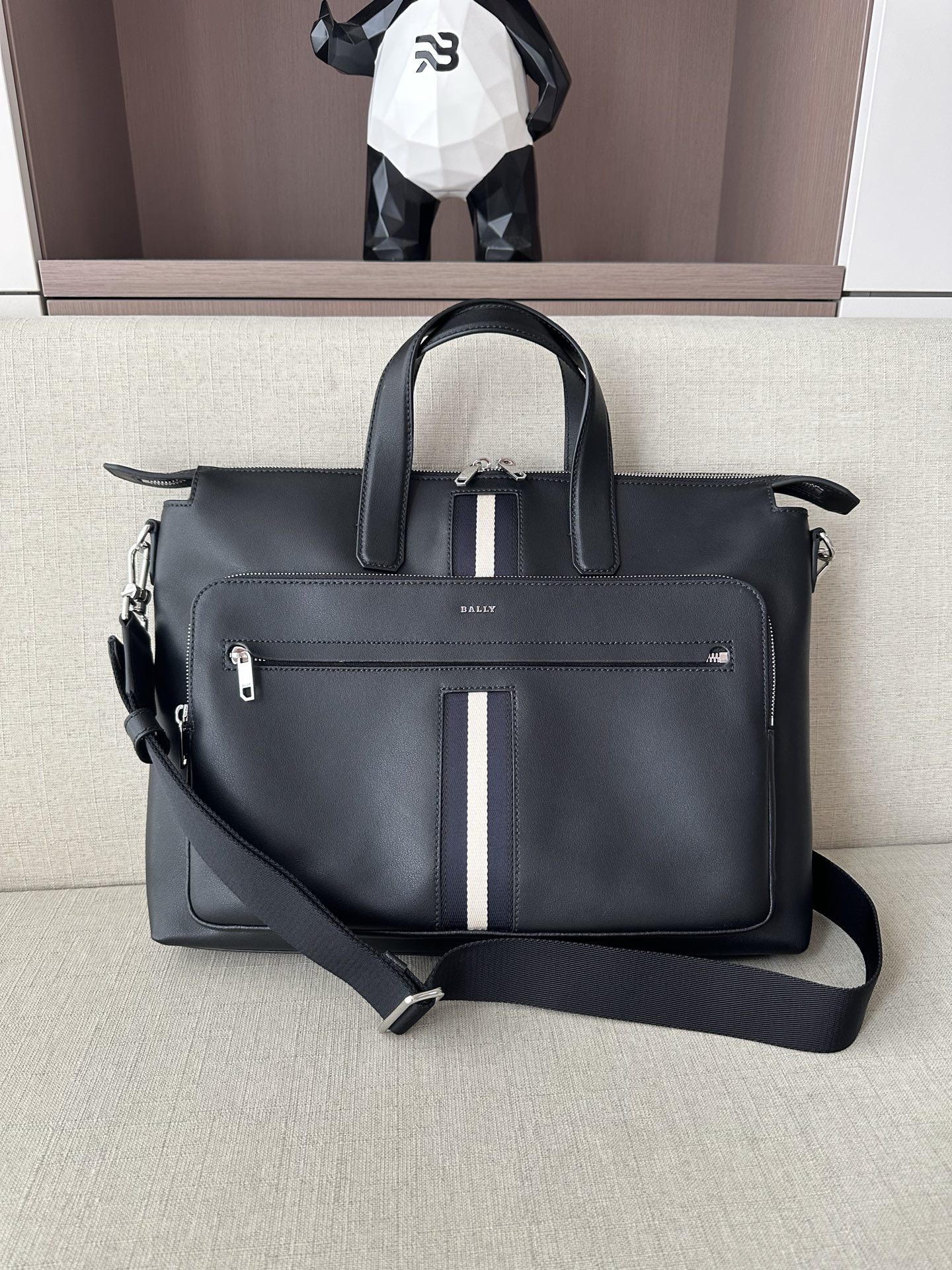 Сумка мужская для документов в стиле Bally из натуральной кожи