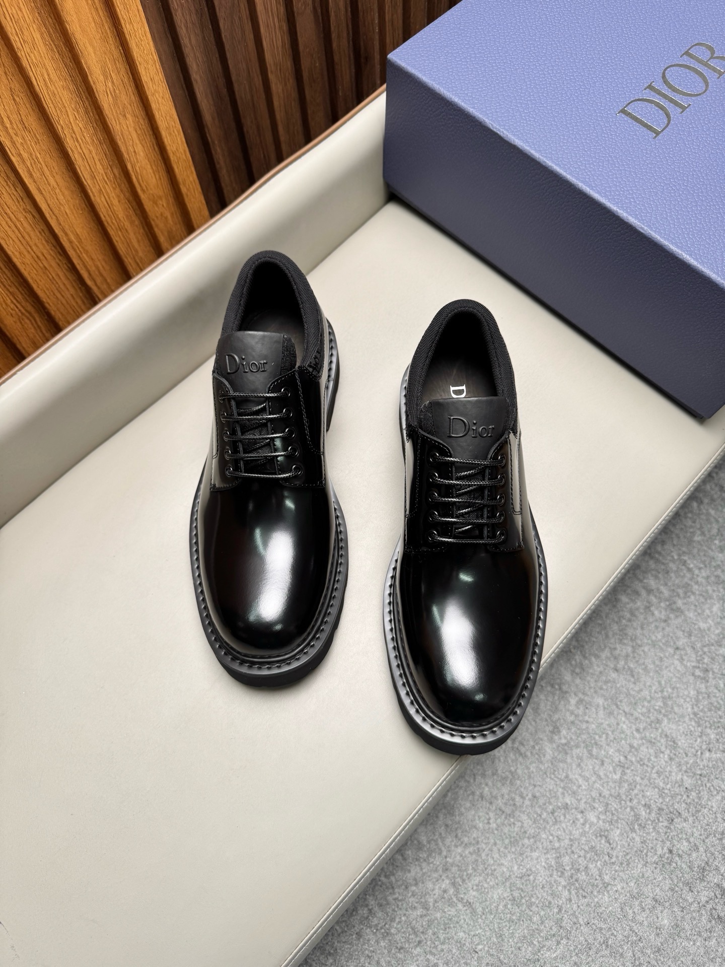 Дерби мужские в стиле Dior Homme чёрного цвета