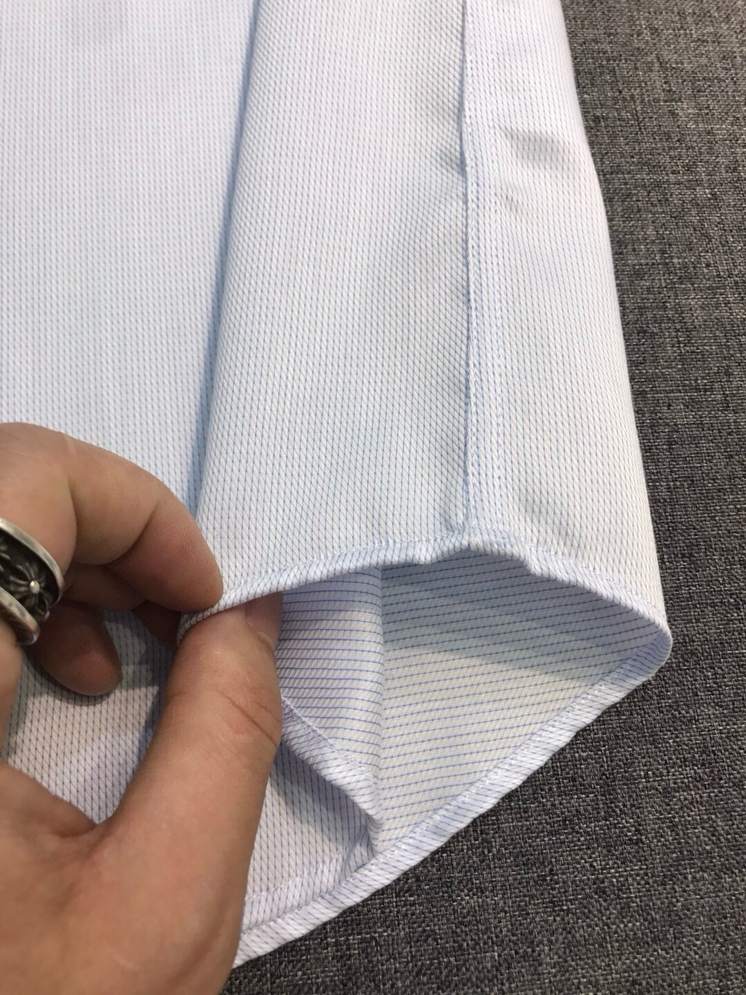 Рубашка мужская Kiton светло-голубого цвета с коротким рукавом