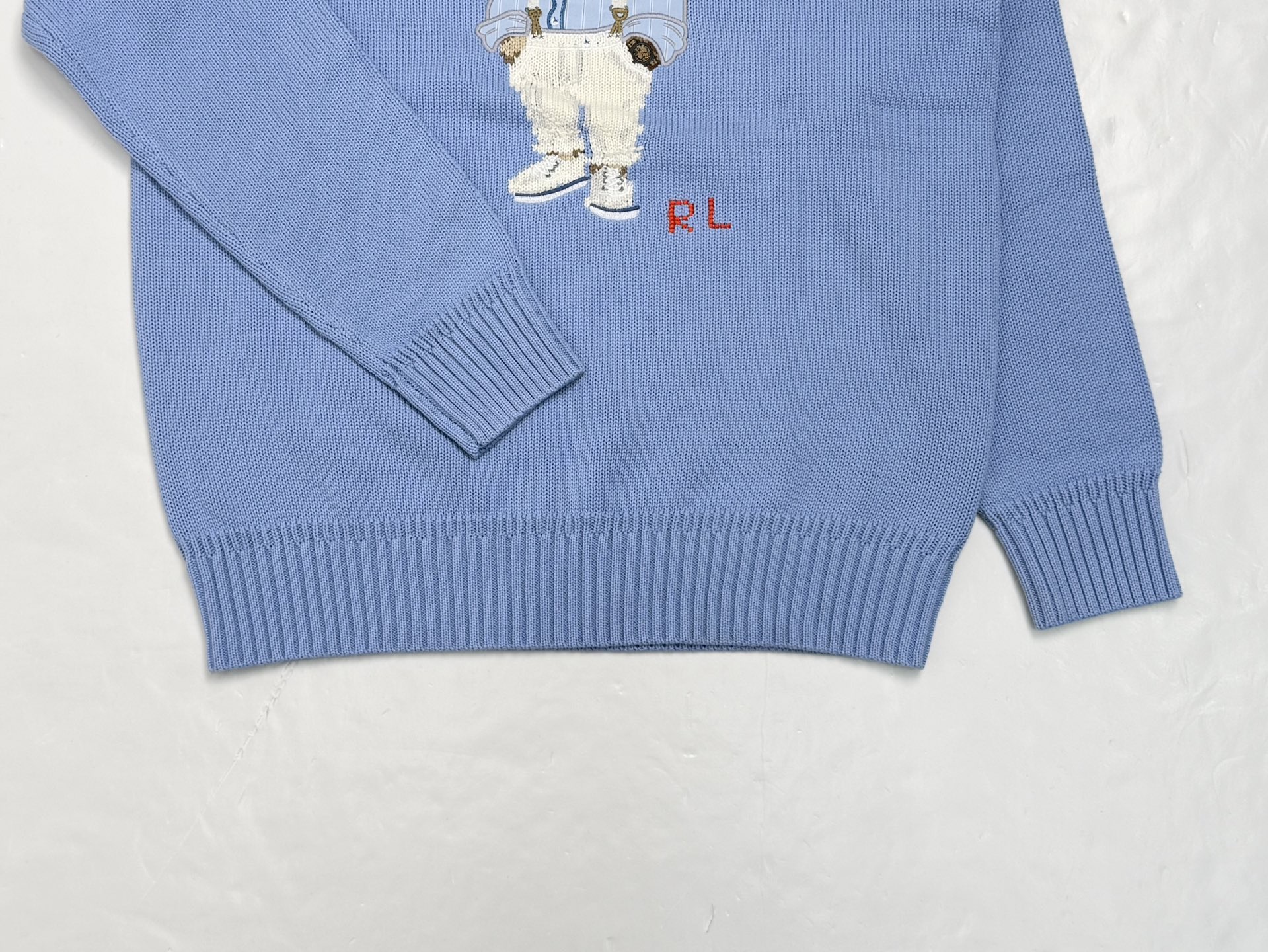 Свитер унисекс в стиле Polo Ralph Lauren голубого цвета