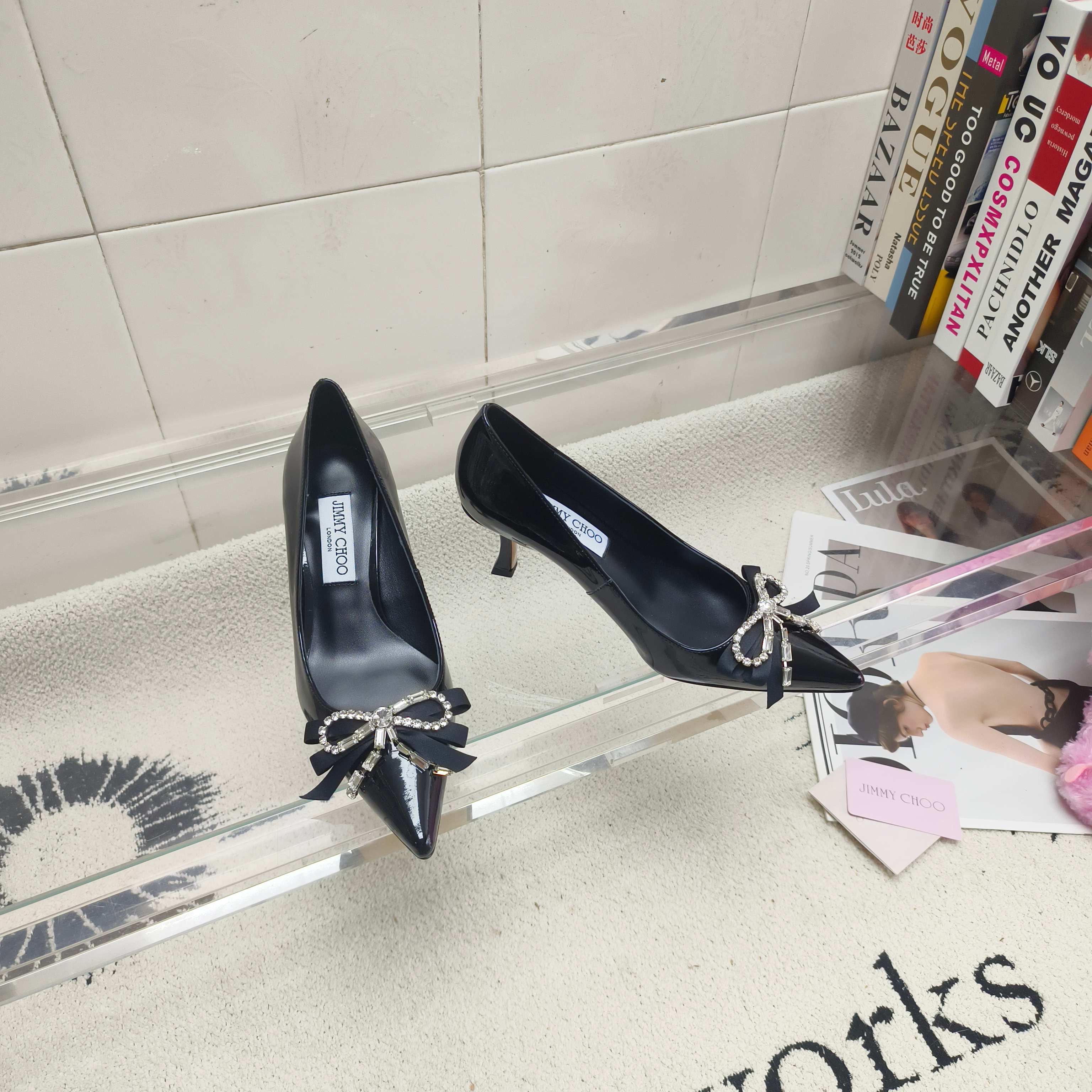 Туфли женские в стиле Jimmy Choo Auriа черного цвета