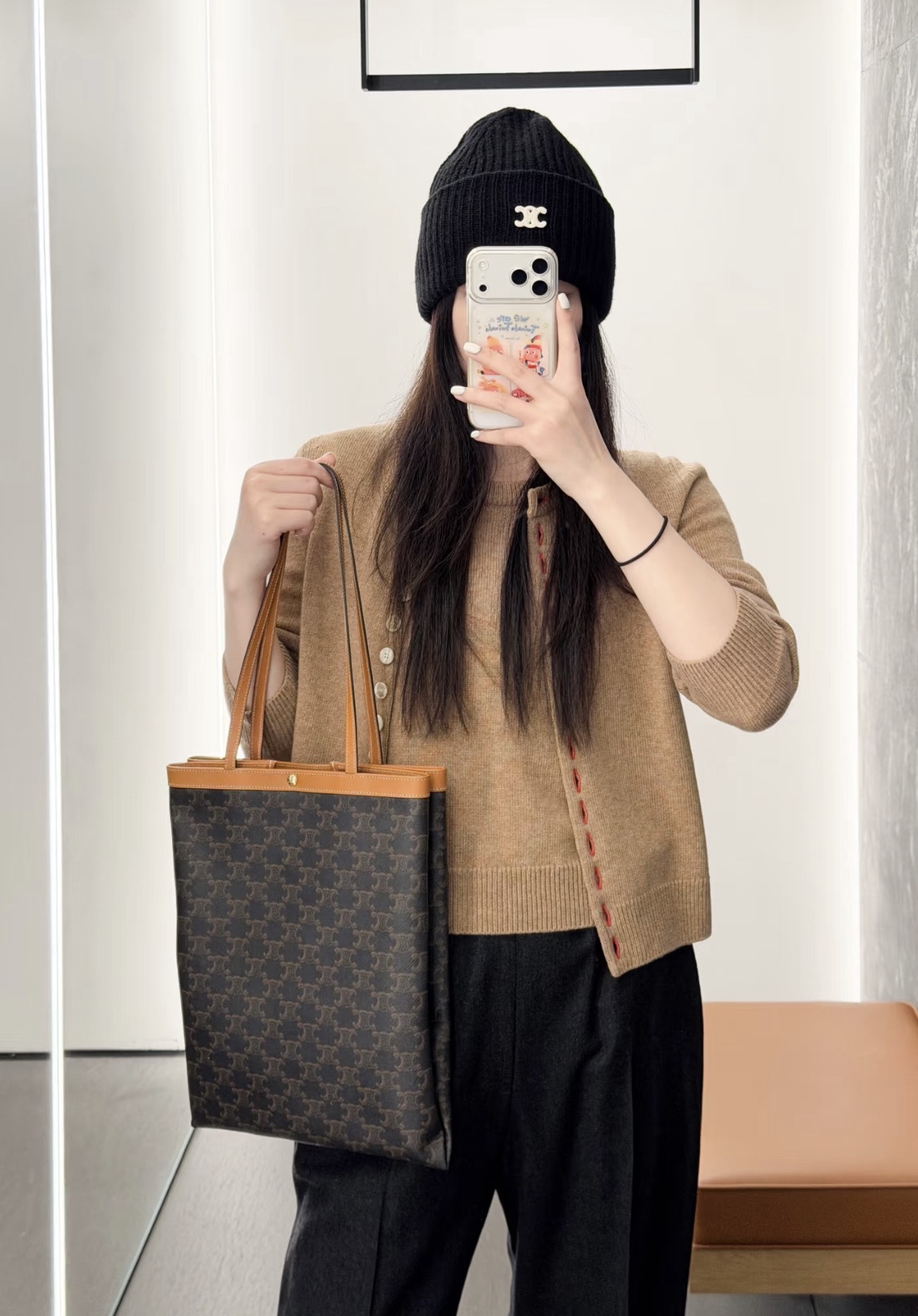 Сумка-шоппер женская в стиле Celine Flat Shopper Triomphe