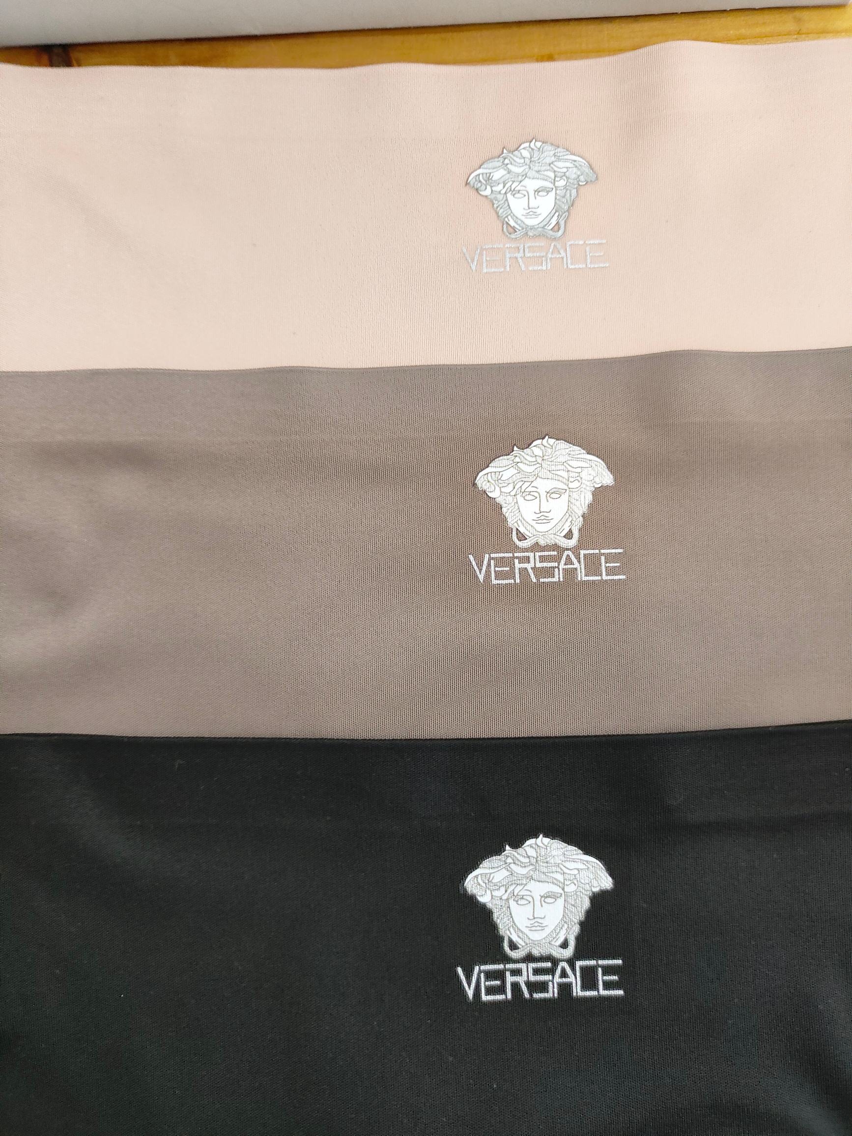 Трусы женские в стиле Versace из шелковистой ткани с высокой посадкой (набор 3 шт.)
