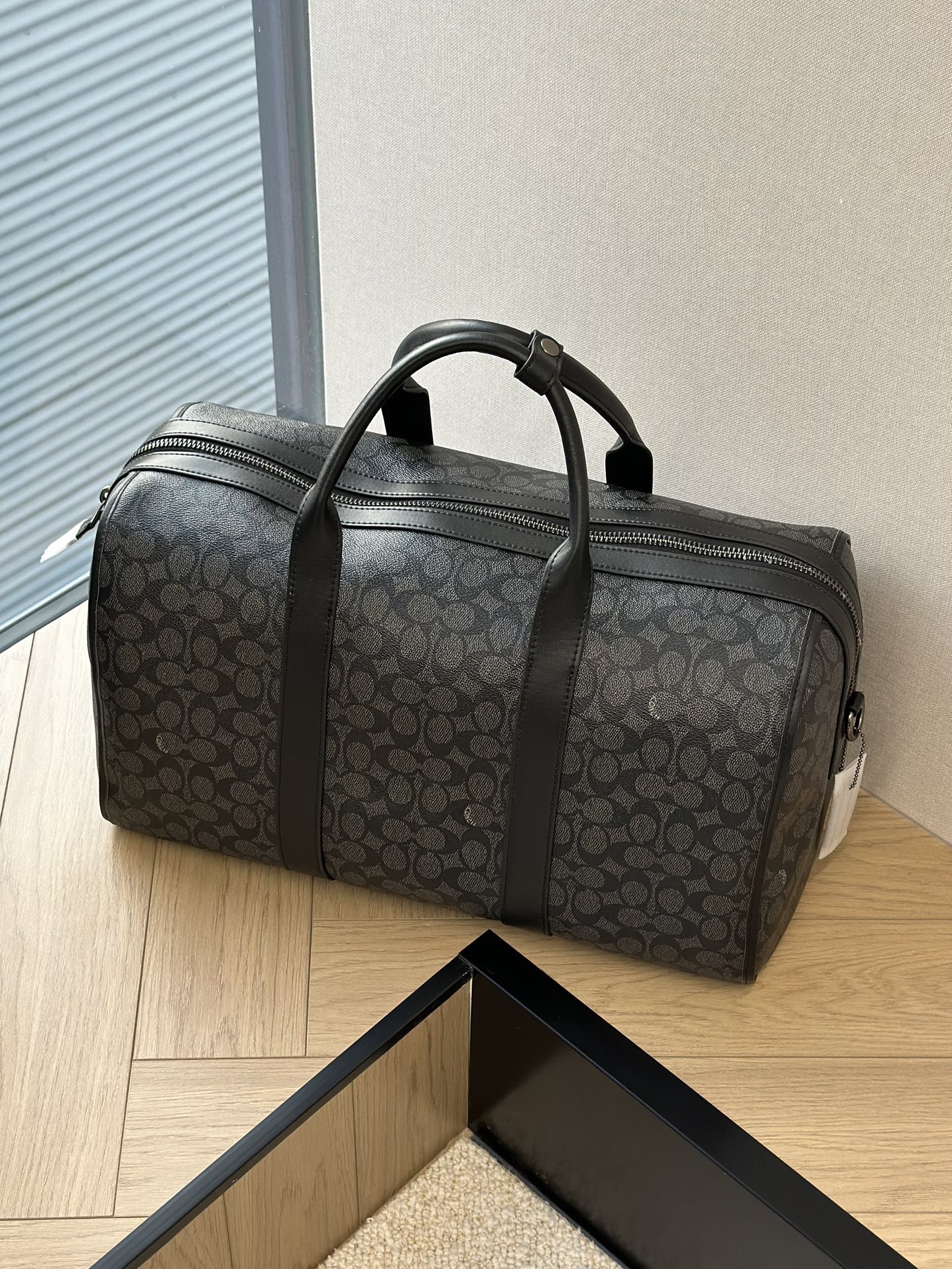 Дорожная сумка в стиле Coach Gotham 45 с кожаной отделкой