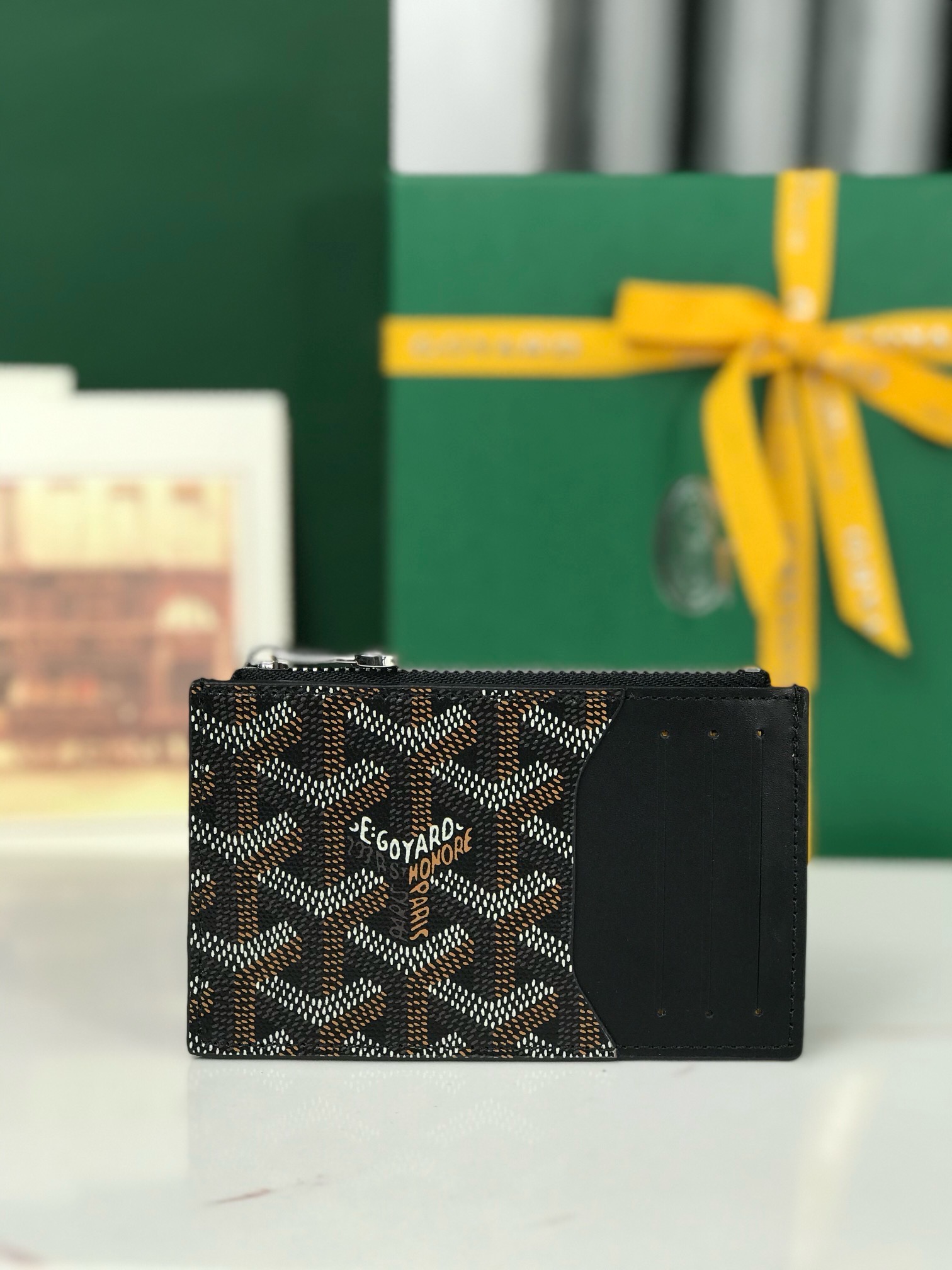 Картхолдер Goyard Bourbon чёрного цвета