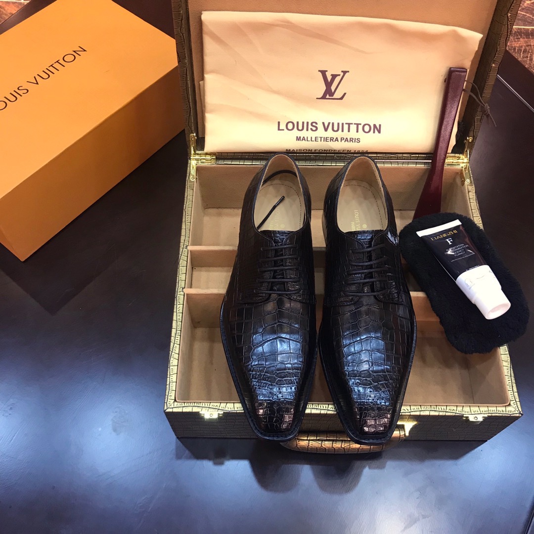 Оксфорды мужские в стиле Louis Vuitton чёрного цвета
