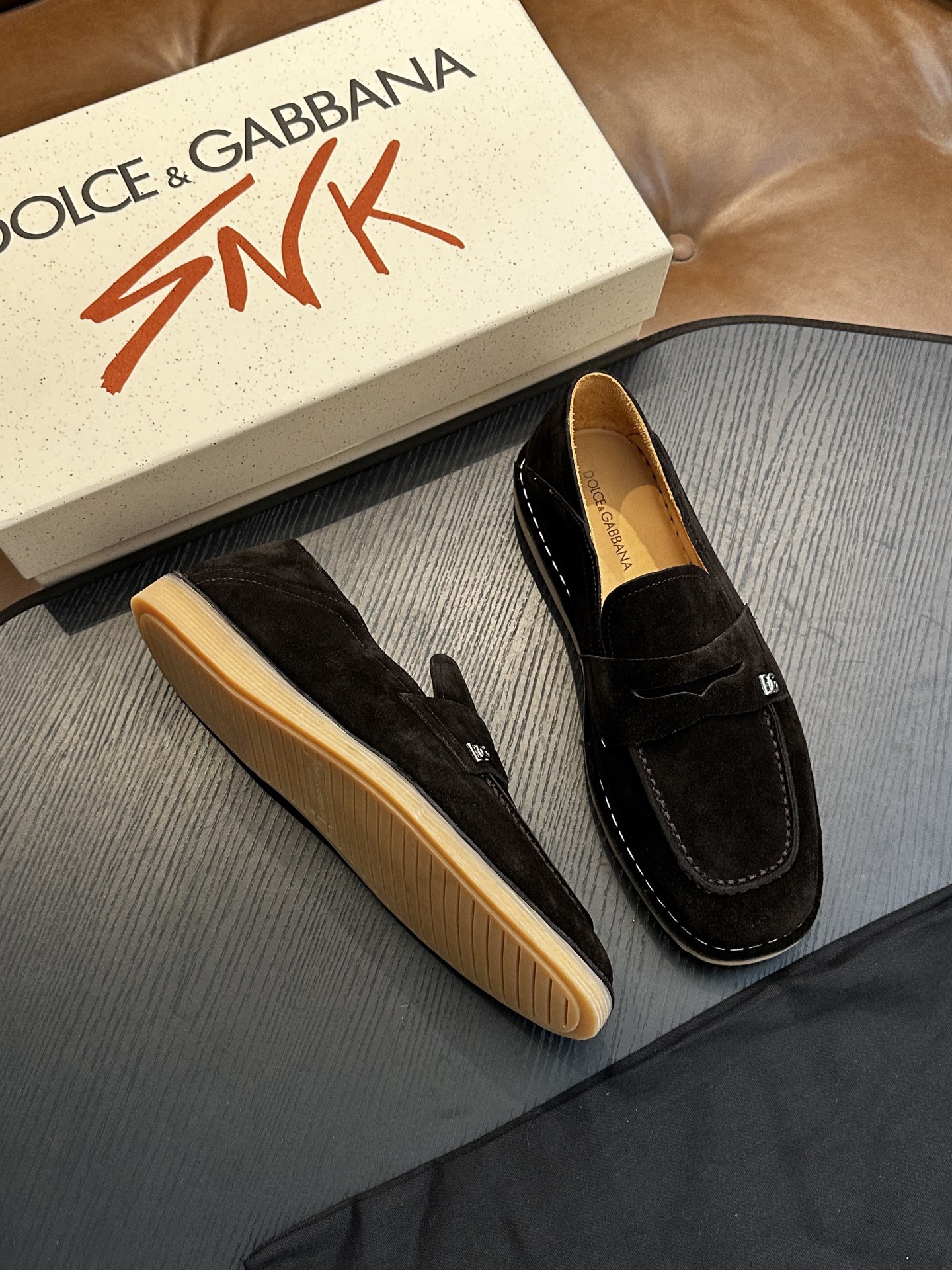 Лоферы мужские в стиле Dolce & Gabbana New Florio чёрного цвета