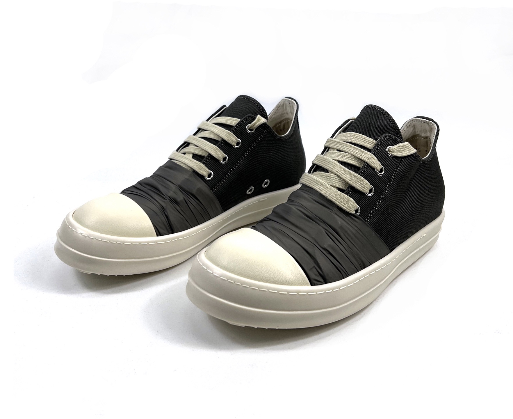 Кеды низкие унисекс в стиле Rick Owens чёрного цвета