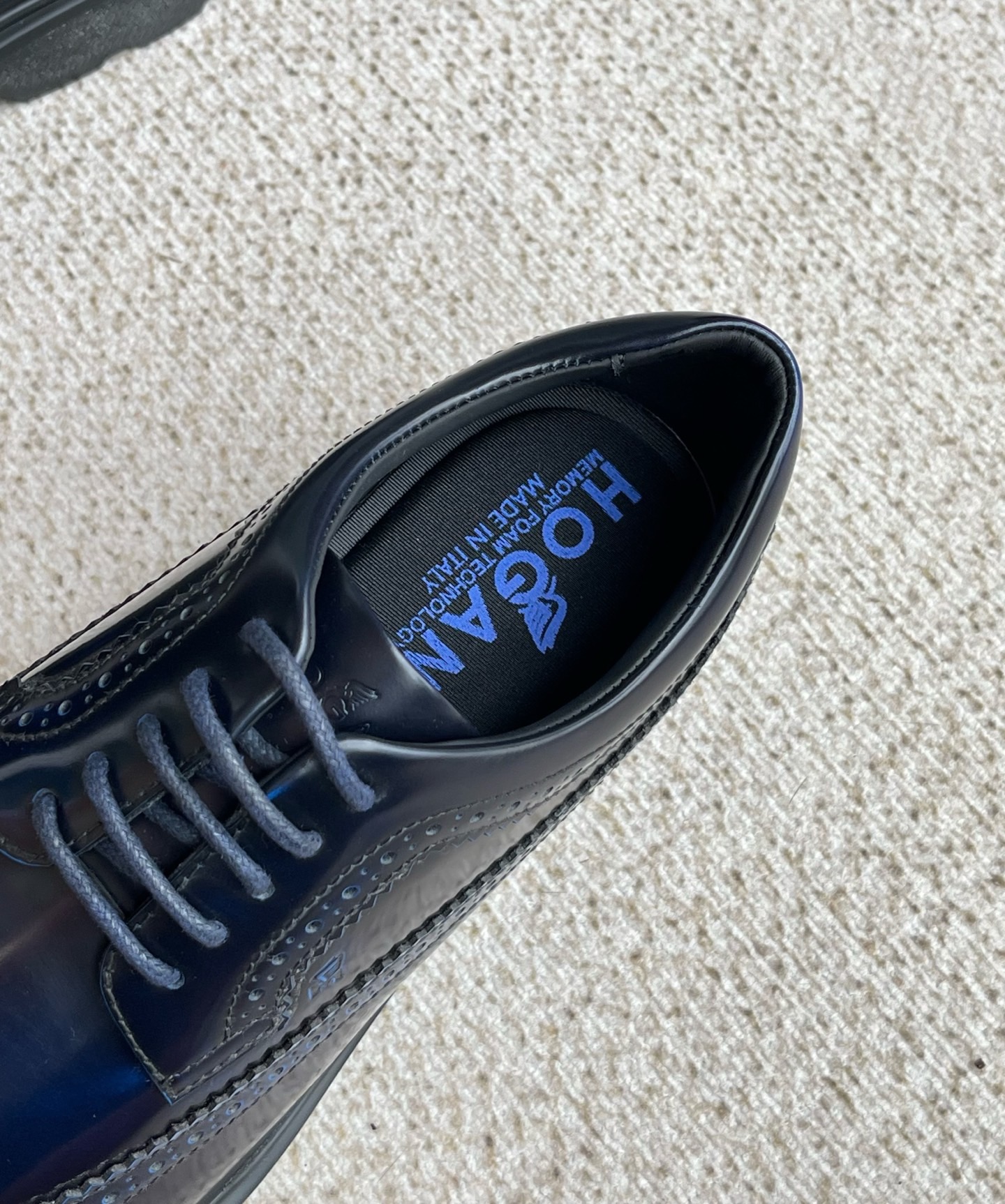 Туфли дерби мужские в стиле Hogan из натуральной кожи синего цвета