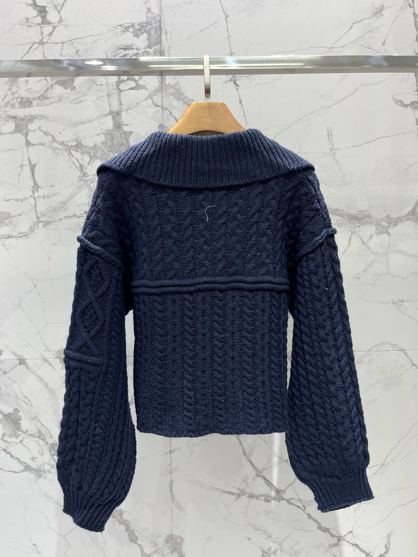 Жакет женский в стиле Vivienne Westwood из вязаного трикотажа с вышивкой звезды, тёмно-синий