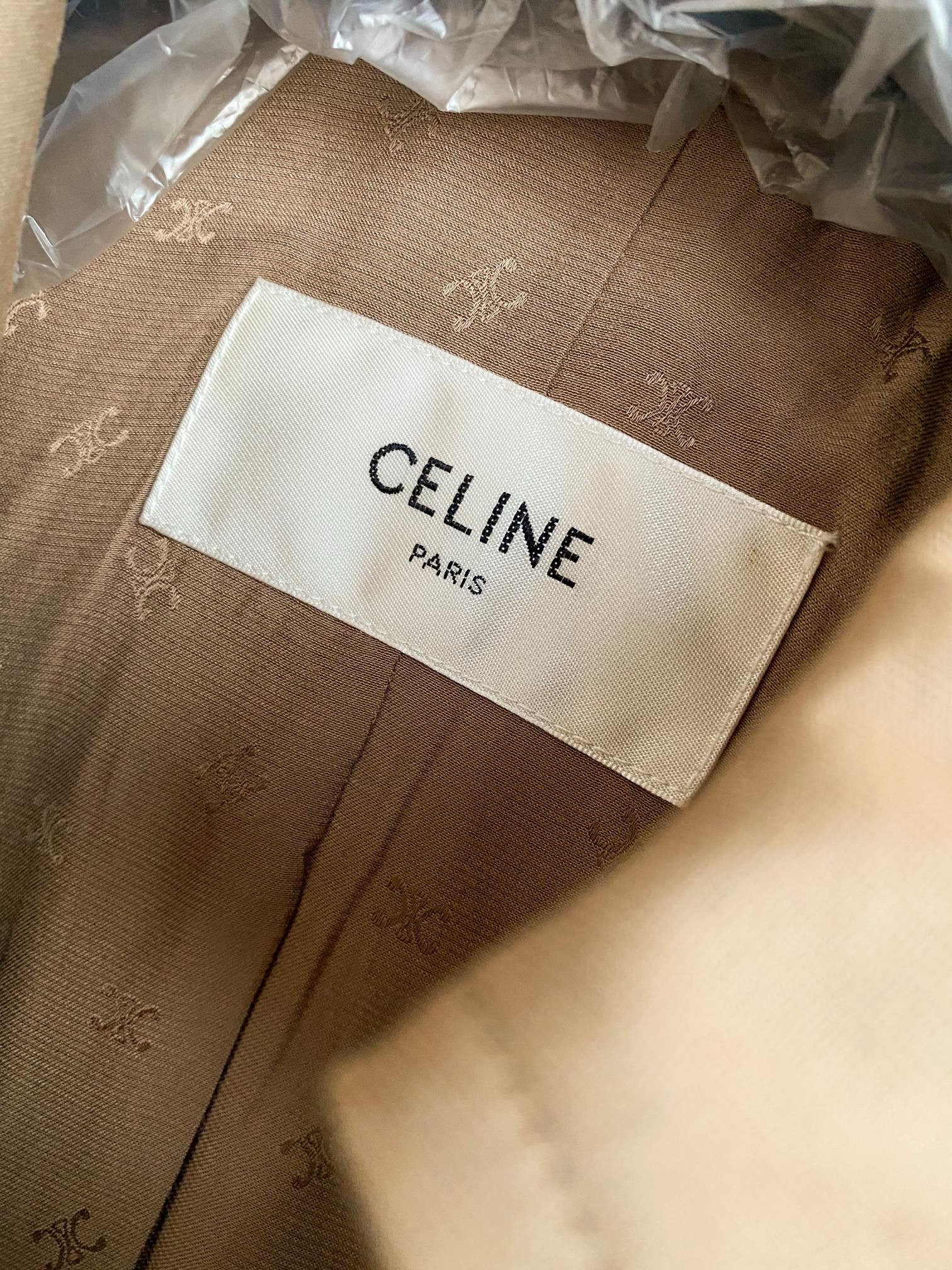 Тренч CELINE Paris из шерстяно-хлопковой ткани