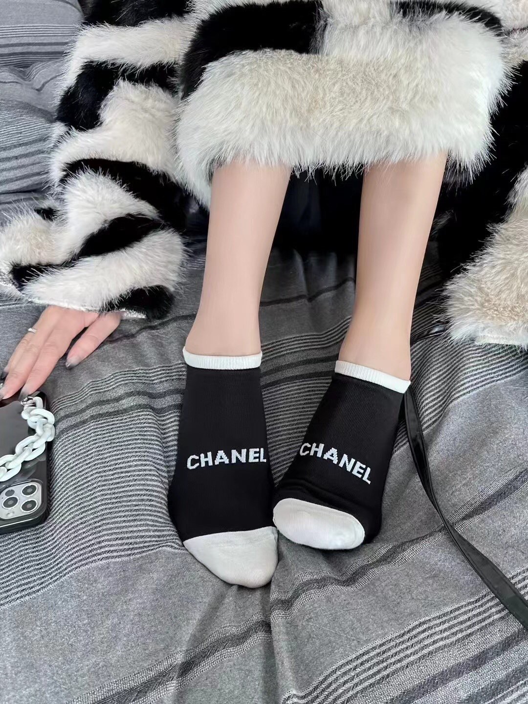 Носки женские в стиле Chanel (набор 5 пар)