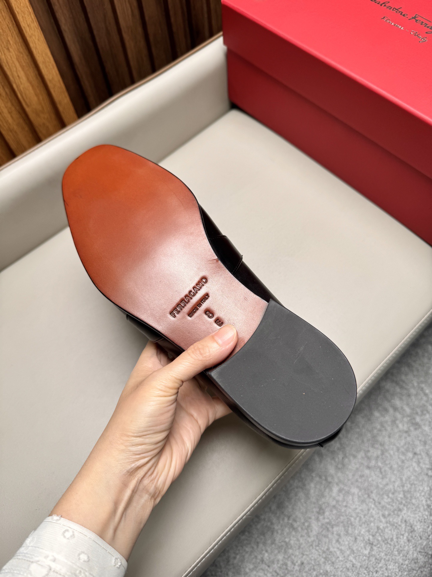 Лоферы мужские в стиле Ferragamo Gancini чёрного цвета