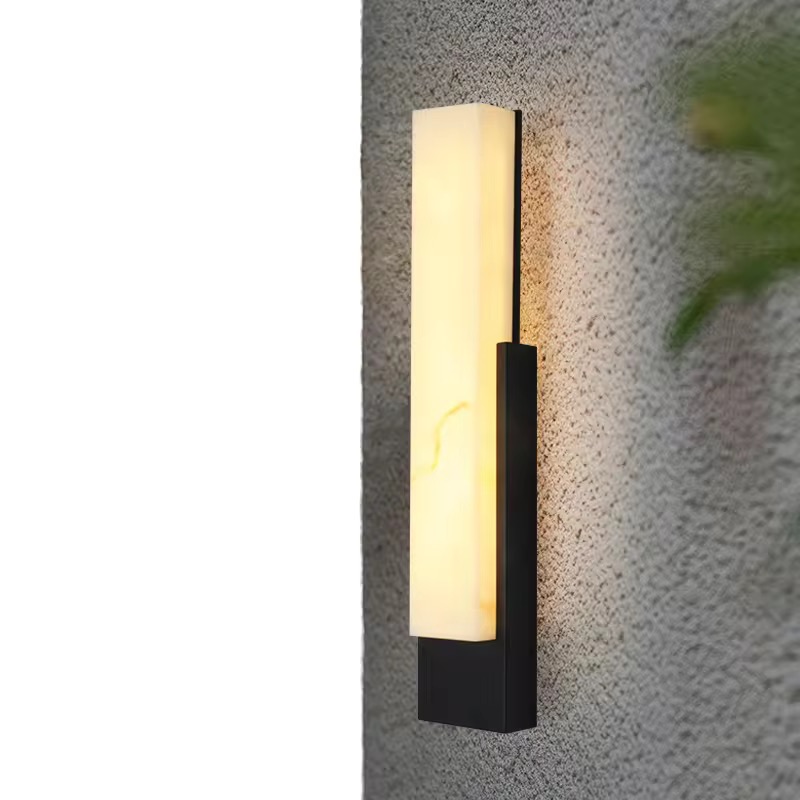 Светильник настенный светодиодный влагозащищённый в минималистичном стиле с эффектом мрамора