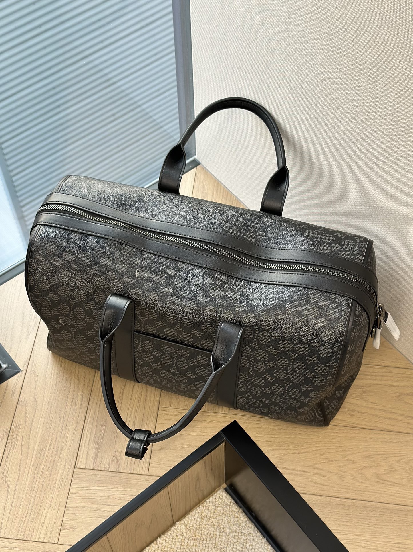 Дорожная сумка в стиле Coach Gotham 45 с кожаной отделкой