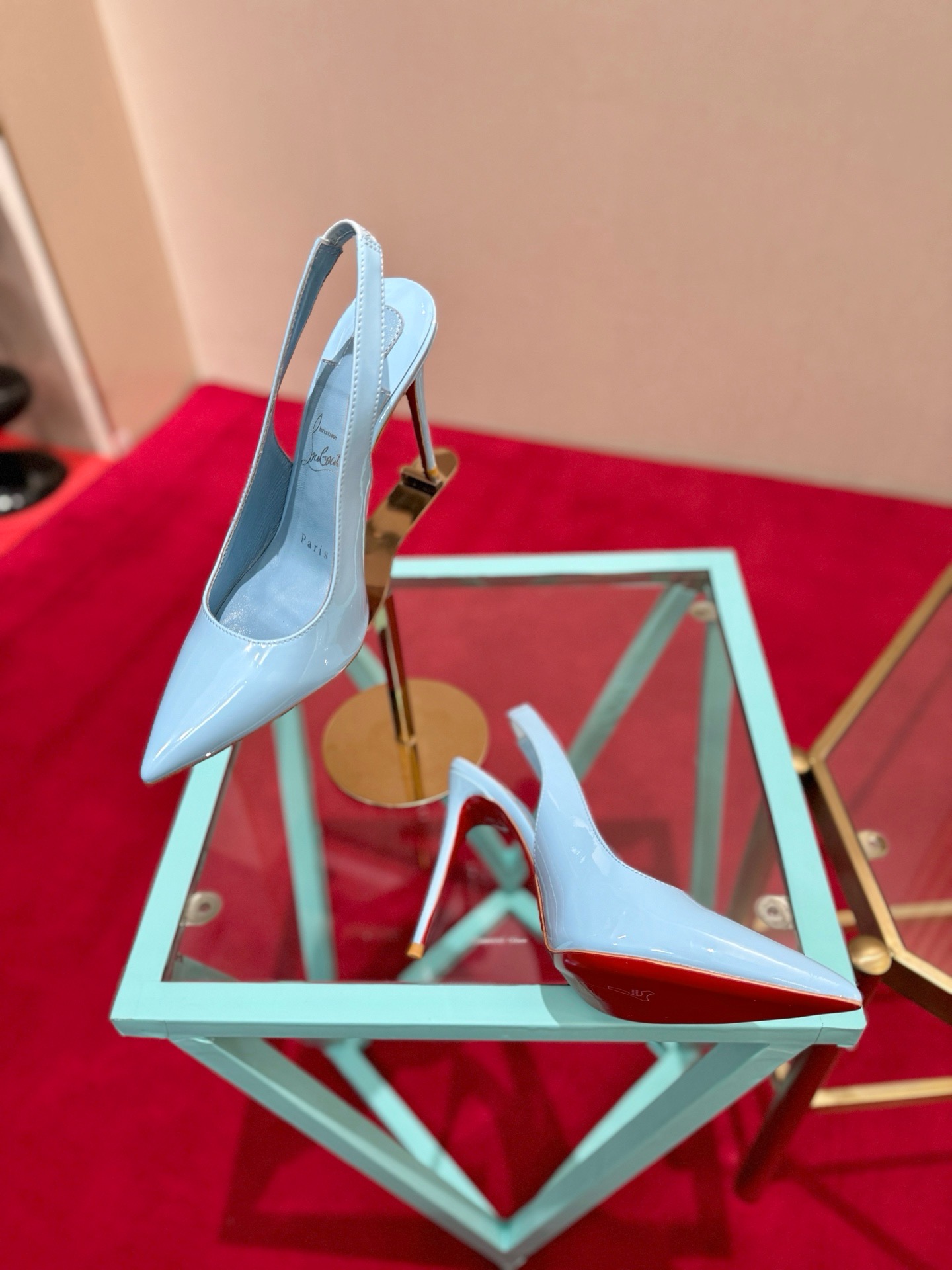 Туфли женские в стиле Christian Louboutin So Kate голубого цвета