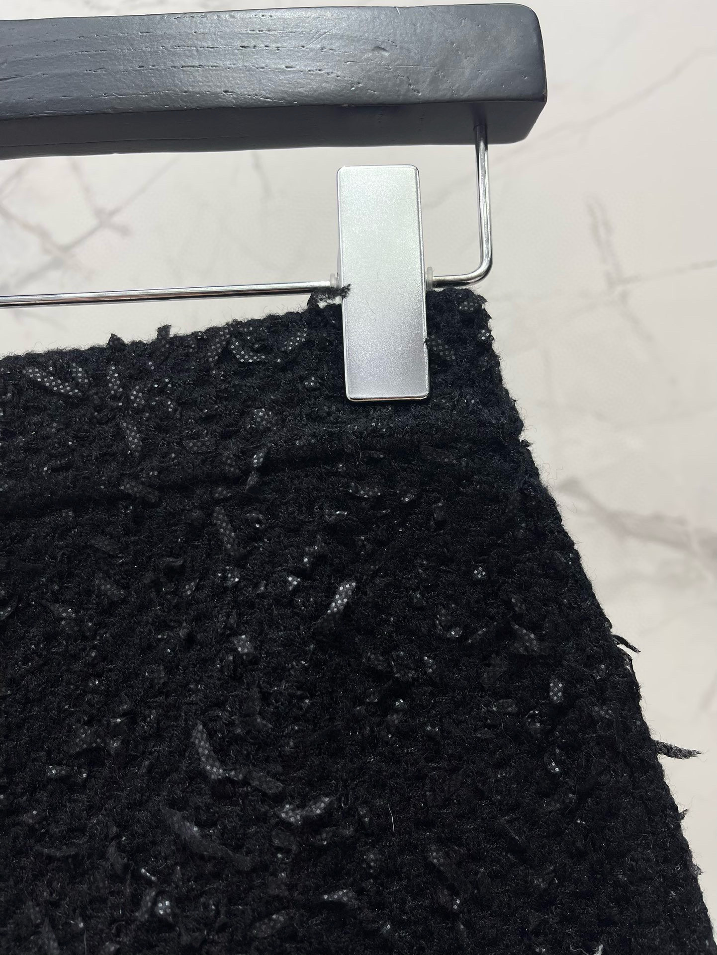 Юбка женская в стиле Self-Portrait с кристаллами, чёрного цвета