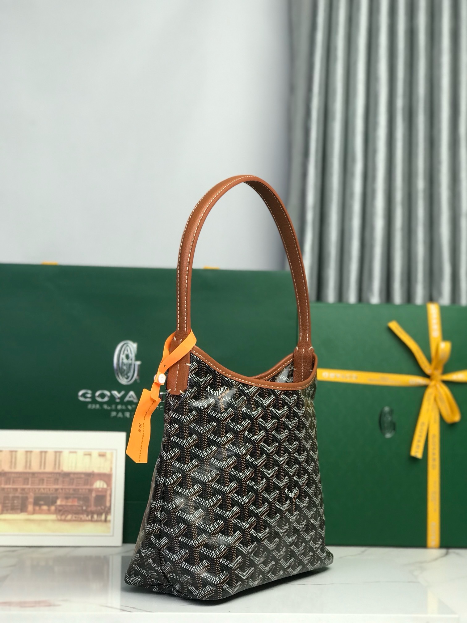 Сумка женская Goyard Hobo Mini чёрного цвета